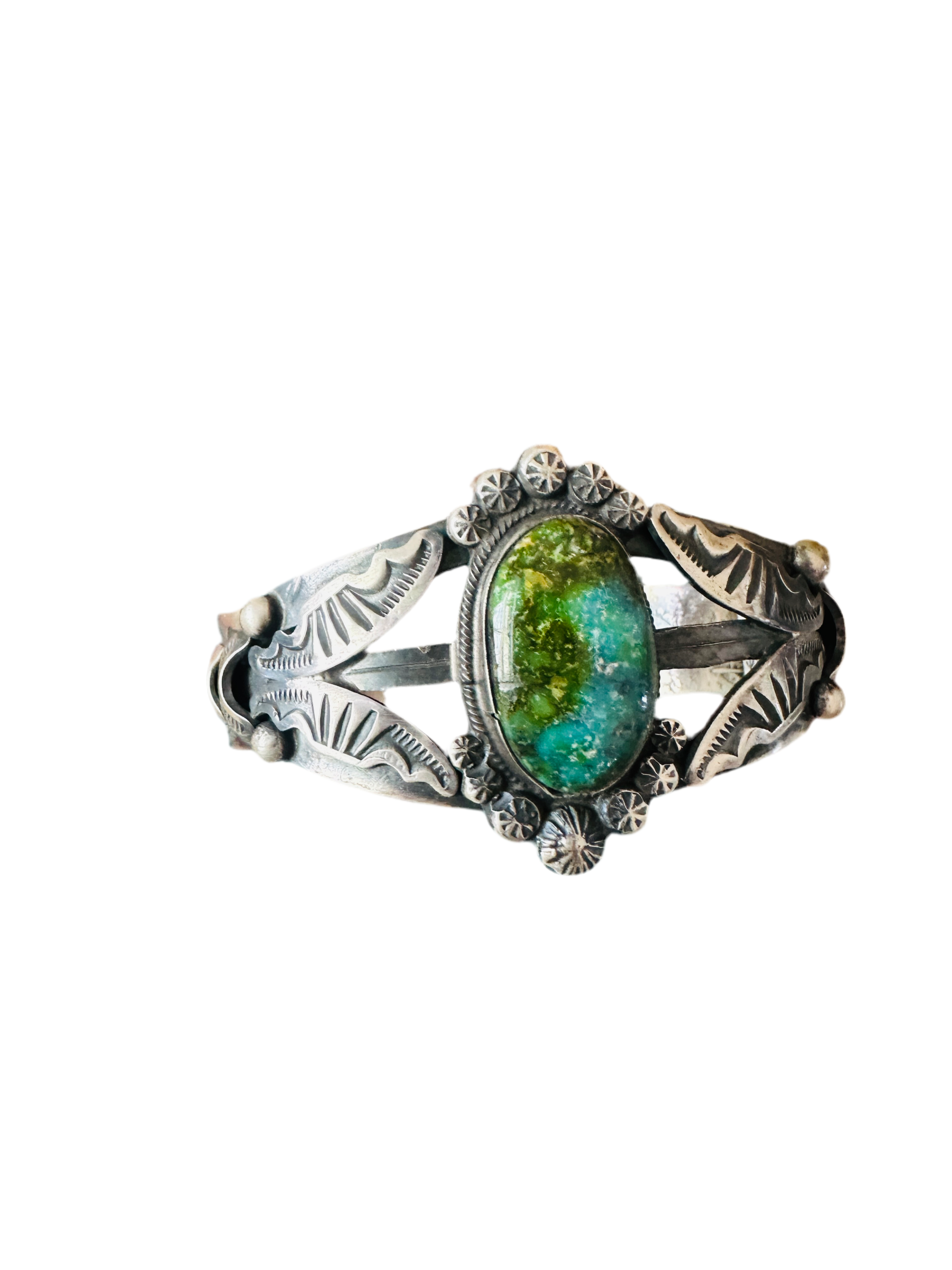 Handcrafted Sonoran Mountain Turquoise & Sterling Silver Cuff Bracelet