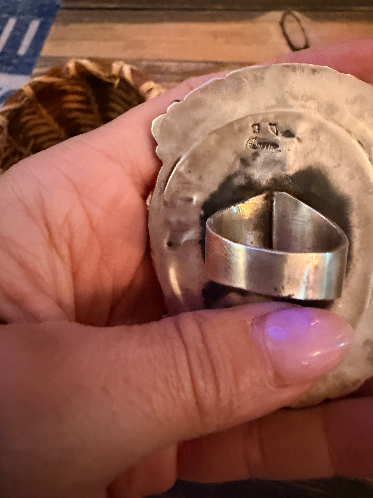 Handcrafted Spiny Oyster & Sterling Silver Cluster Ring by Dean Brown size 8.5