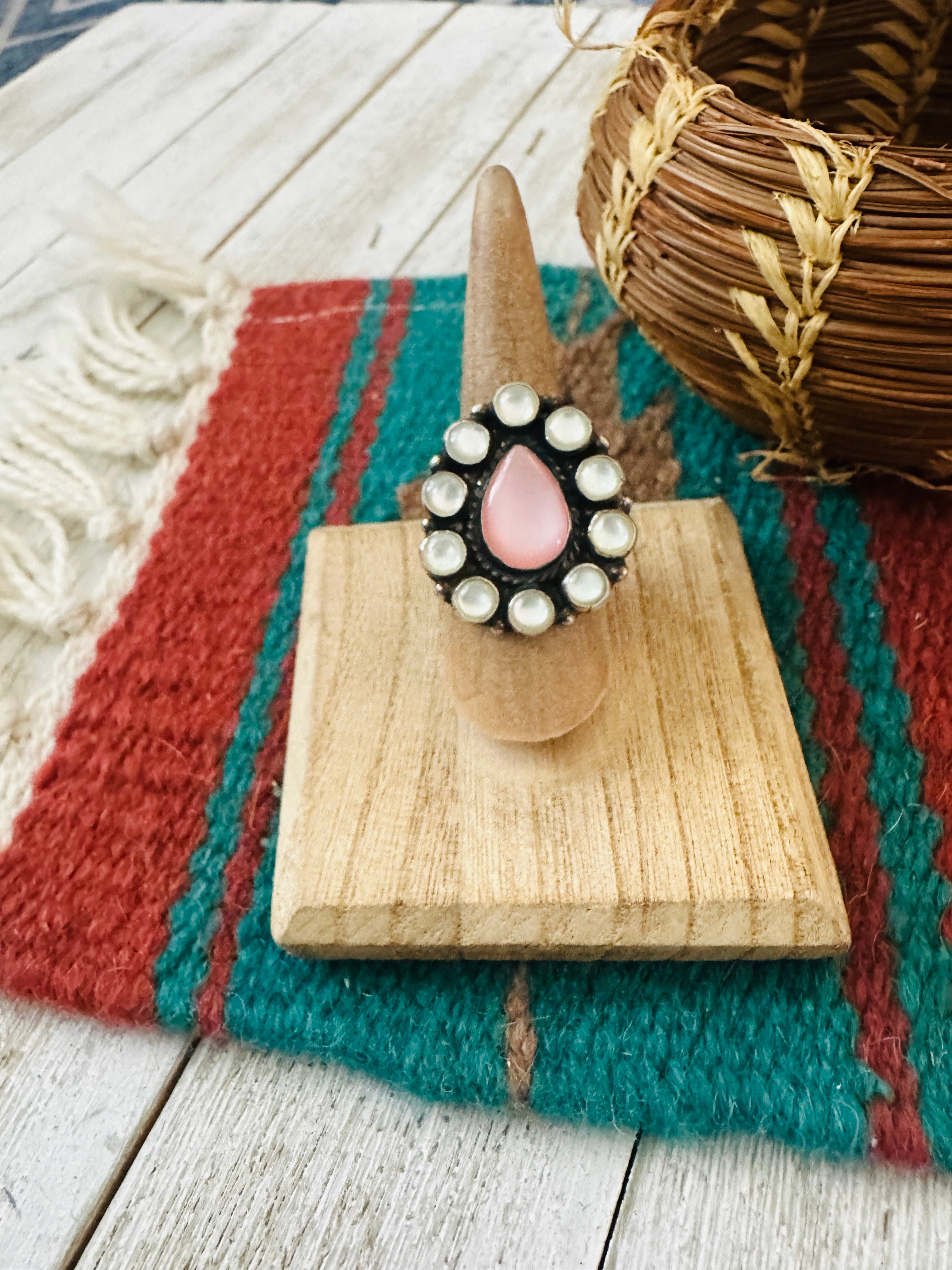 Handcrafted Sterling Silver & Mother of Pearl Ring