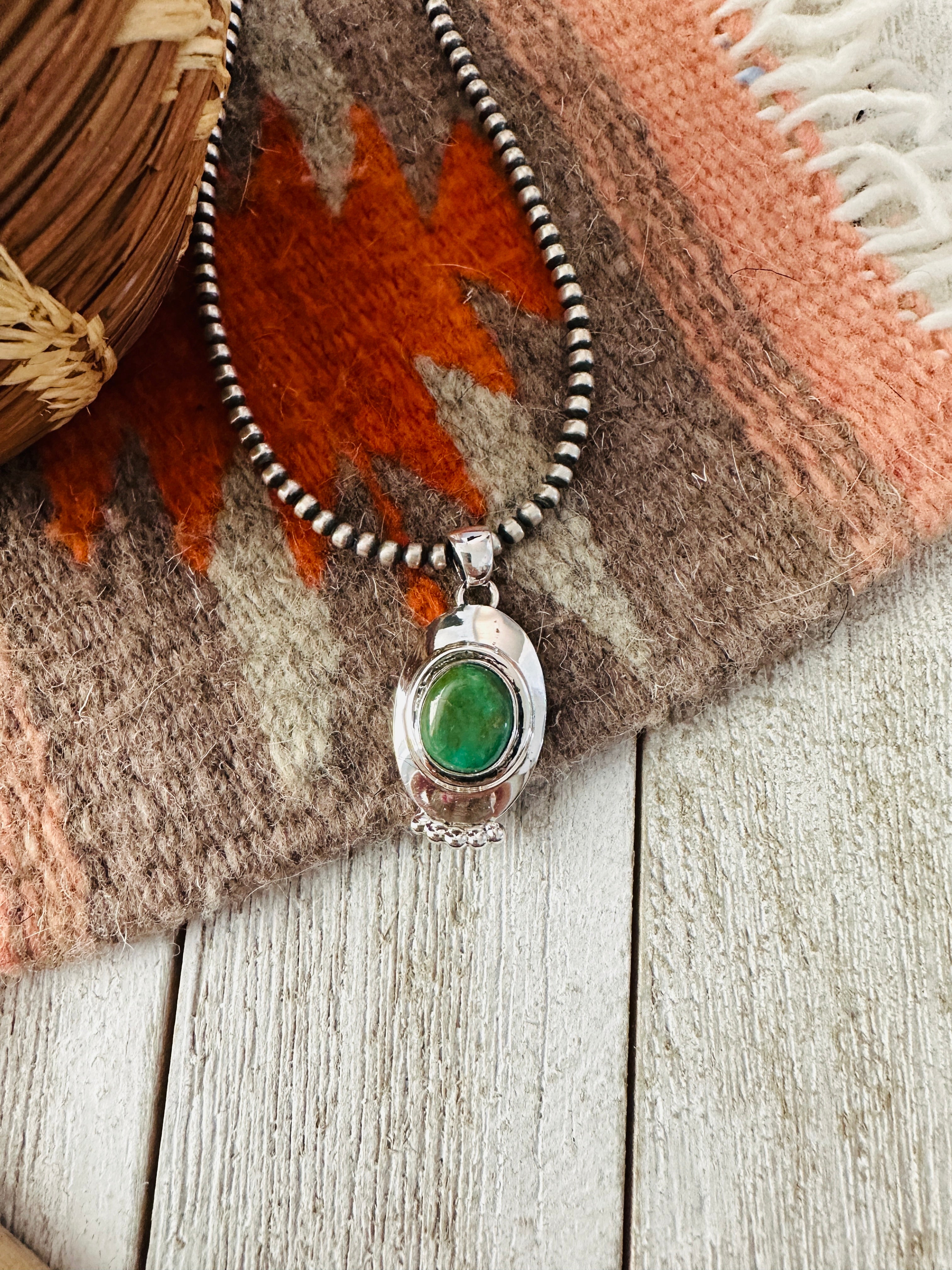 Handcrafted Turquoise & Sterling Silver Pendant