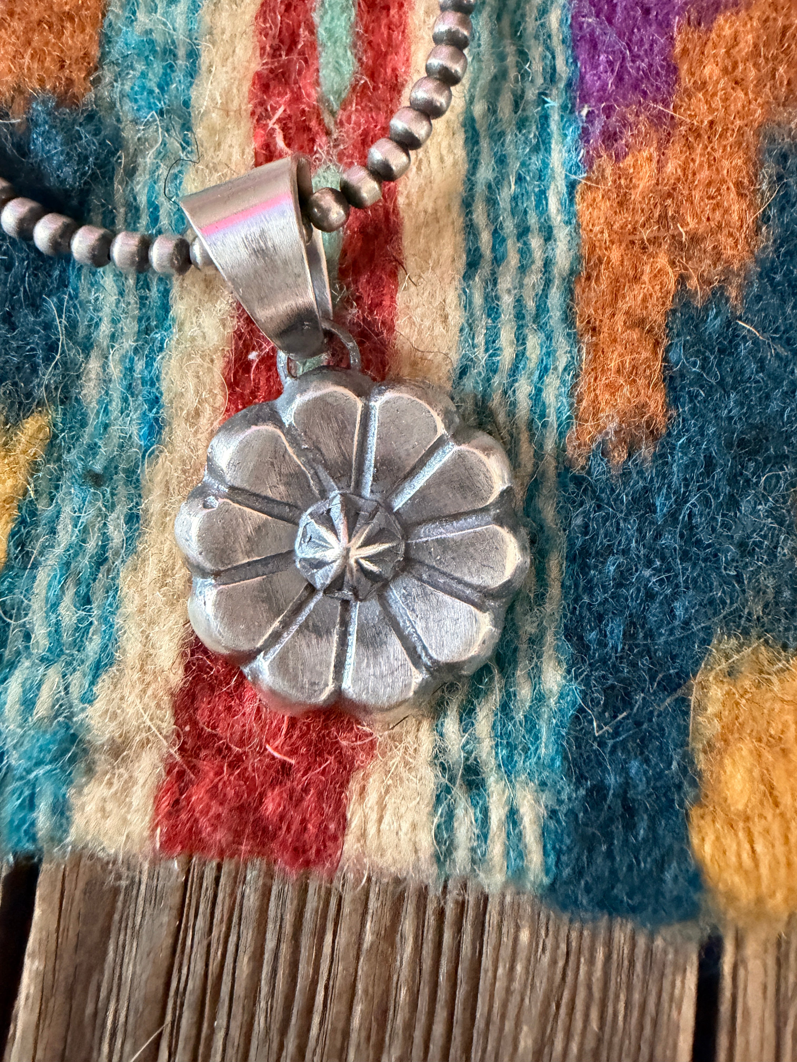 Handcrafted Sterling Silver Flower Pendant by Chimney Butte