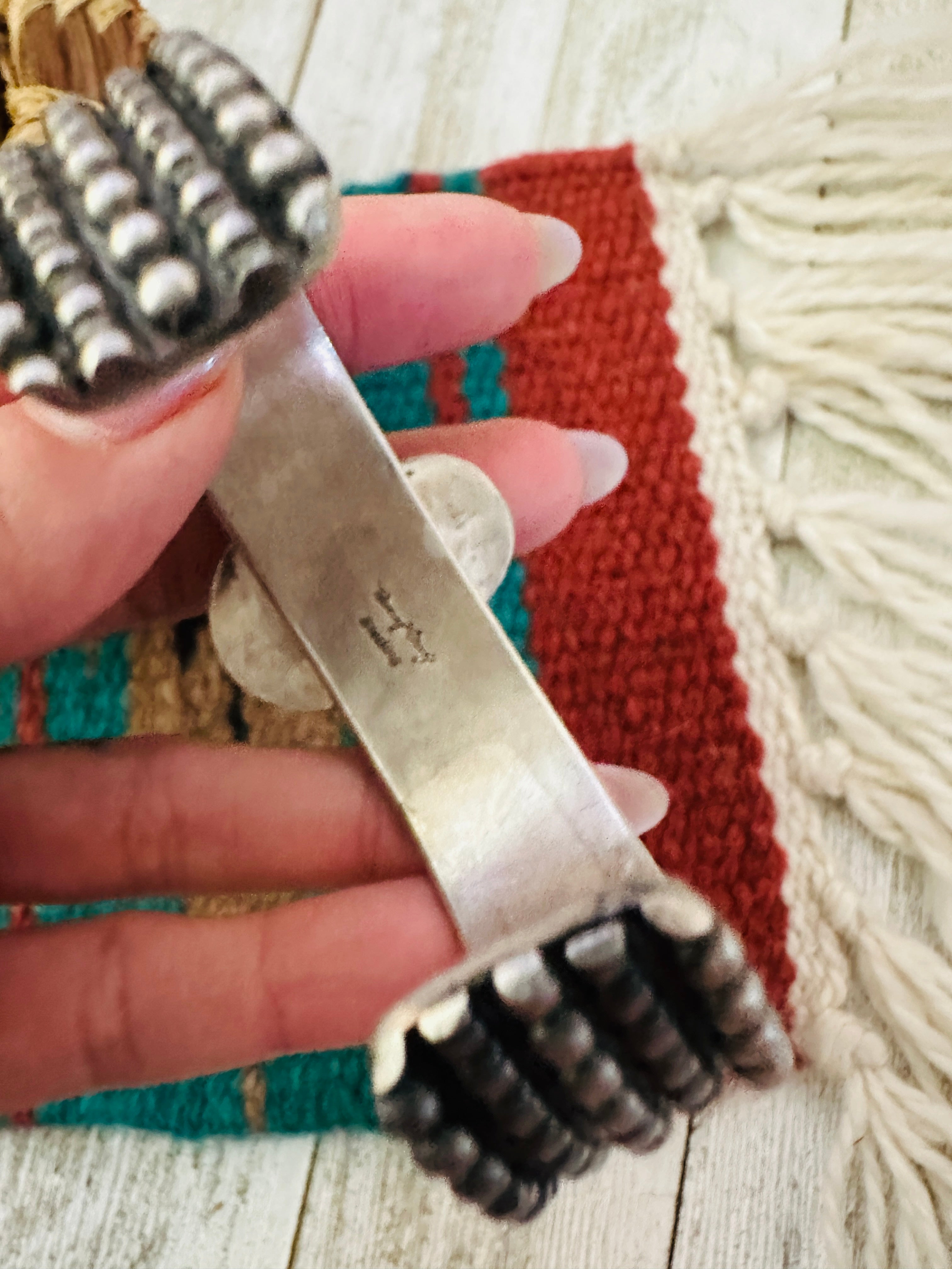 Handcrafted Old Pawn Turquoise & Sterling Silver Cuff Bracelet