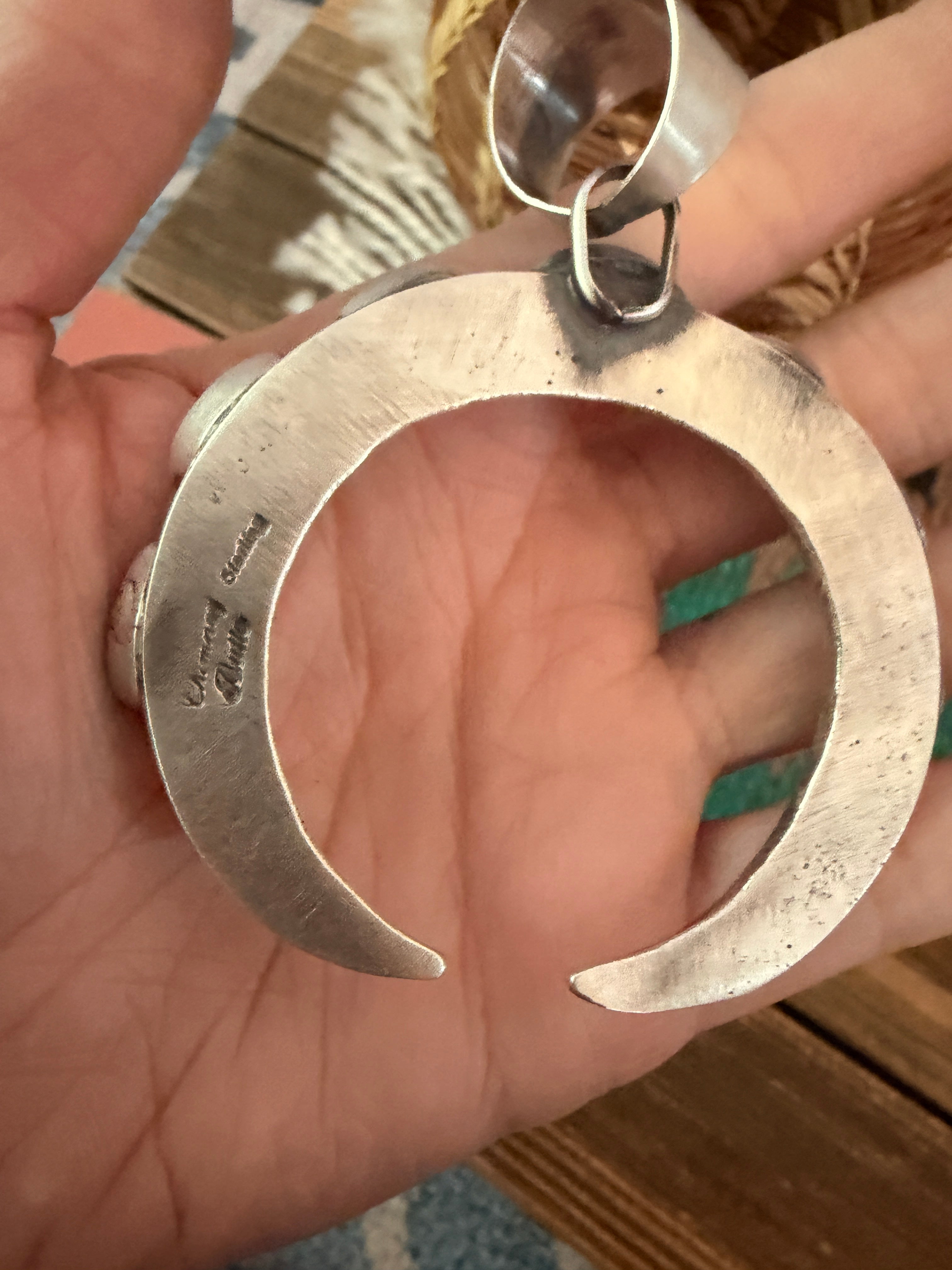 Handcrafted Sterling Silver & Golden Hills Turquoise Naja Pendant by Chimney Butte