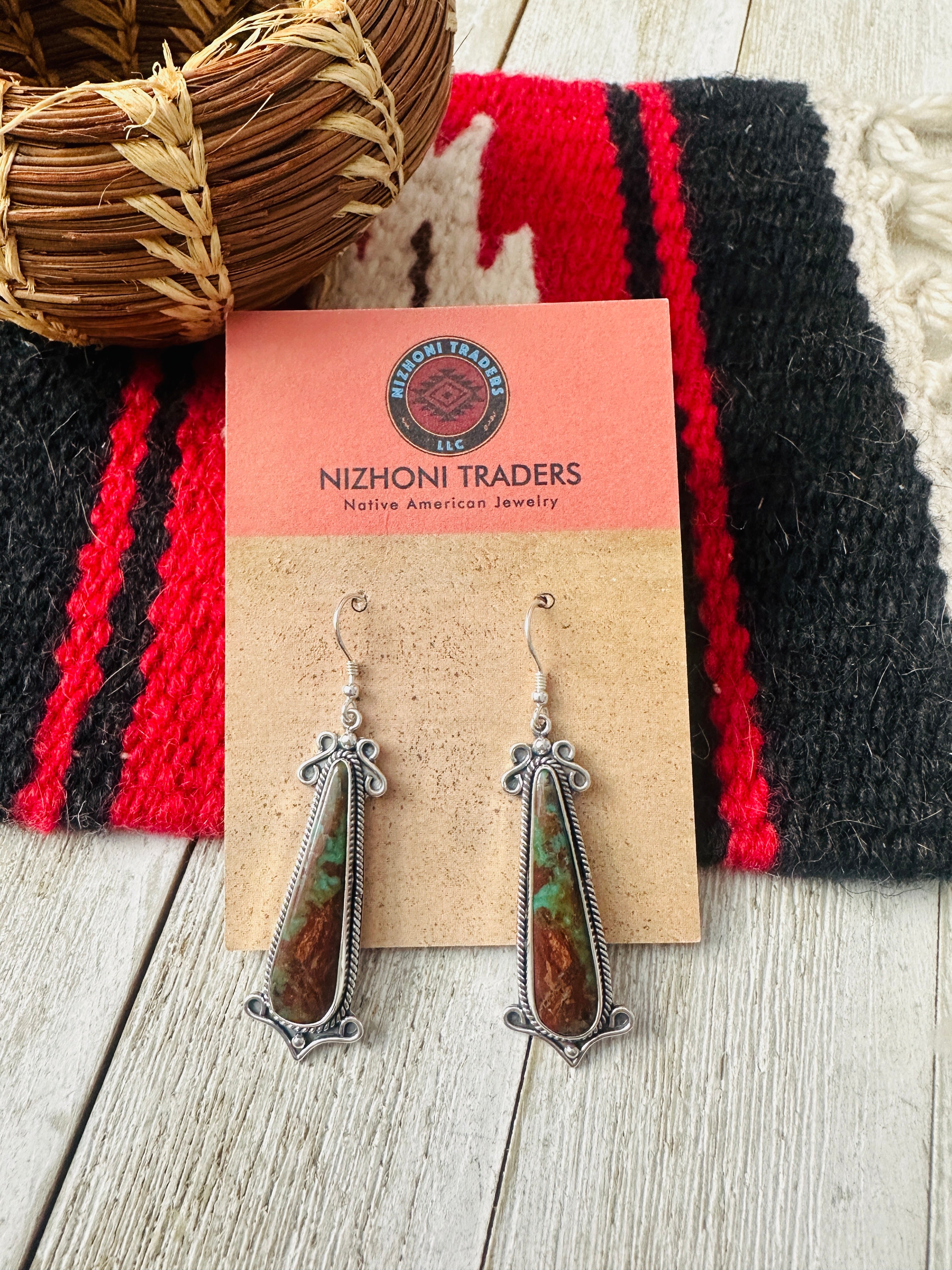 Handcrafted Sonoran Jasper & Sterling Silver Dangle Earrings