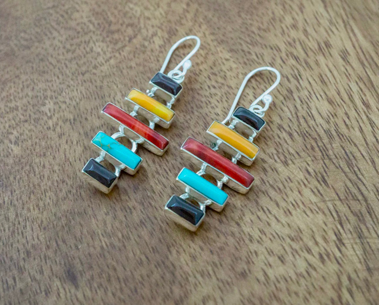 Stacked Tejano Bars Earrings