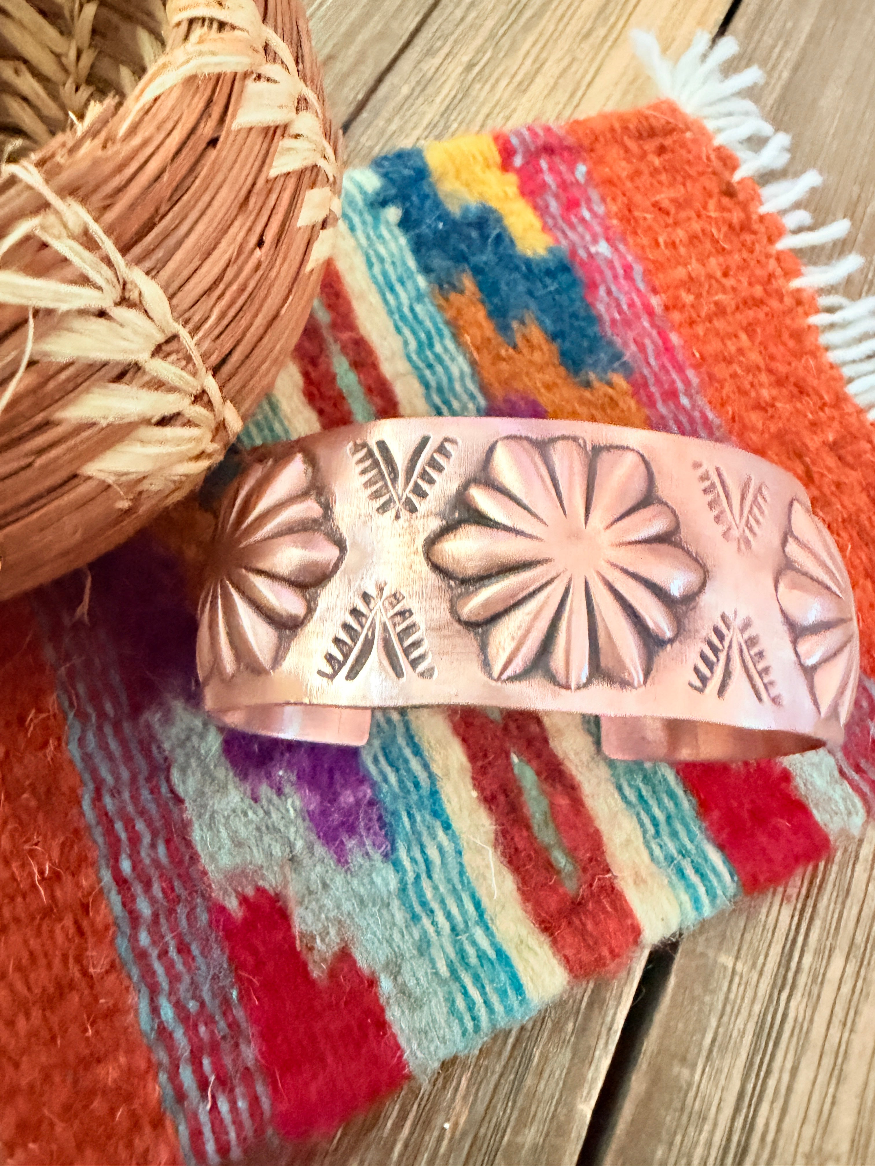 Handcrafted Copper Cuff Bracelet by Elvira Bill