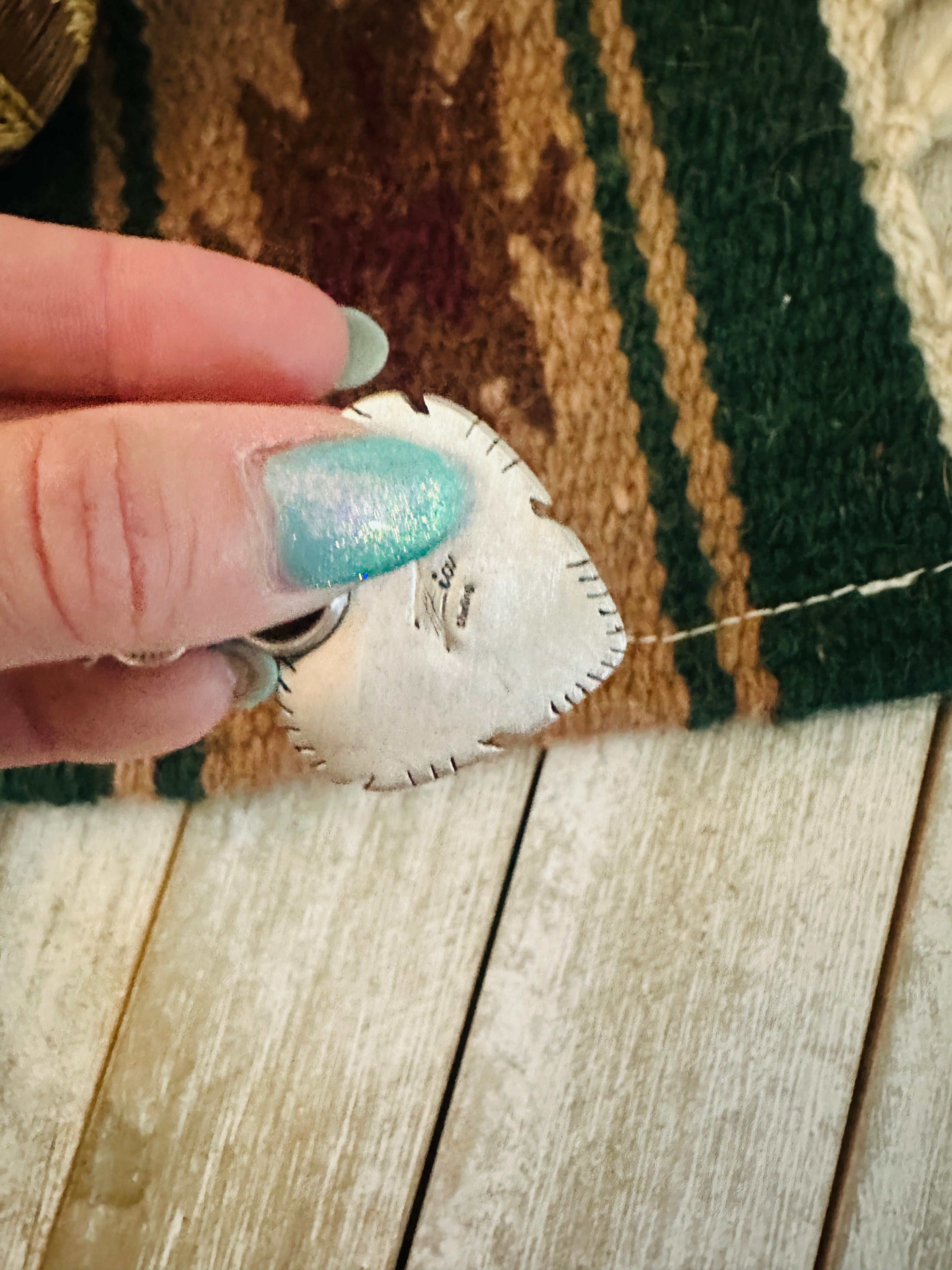 Handmade Turquoise & Sterling Silver Heart Pendant