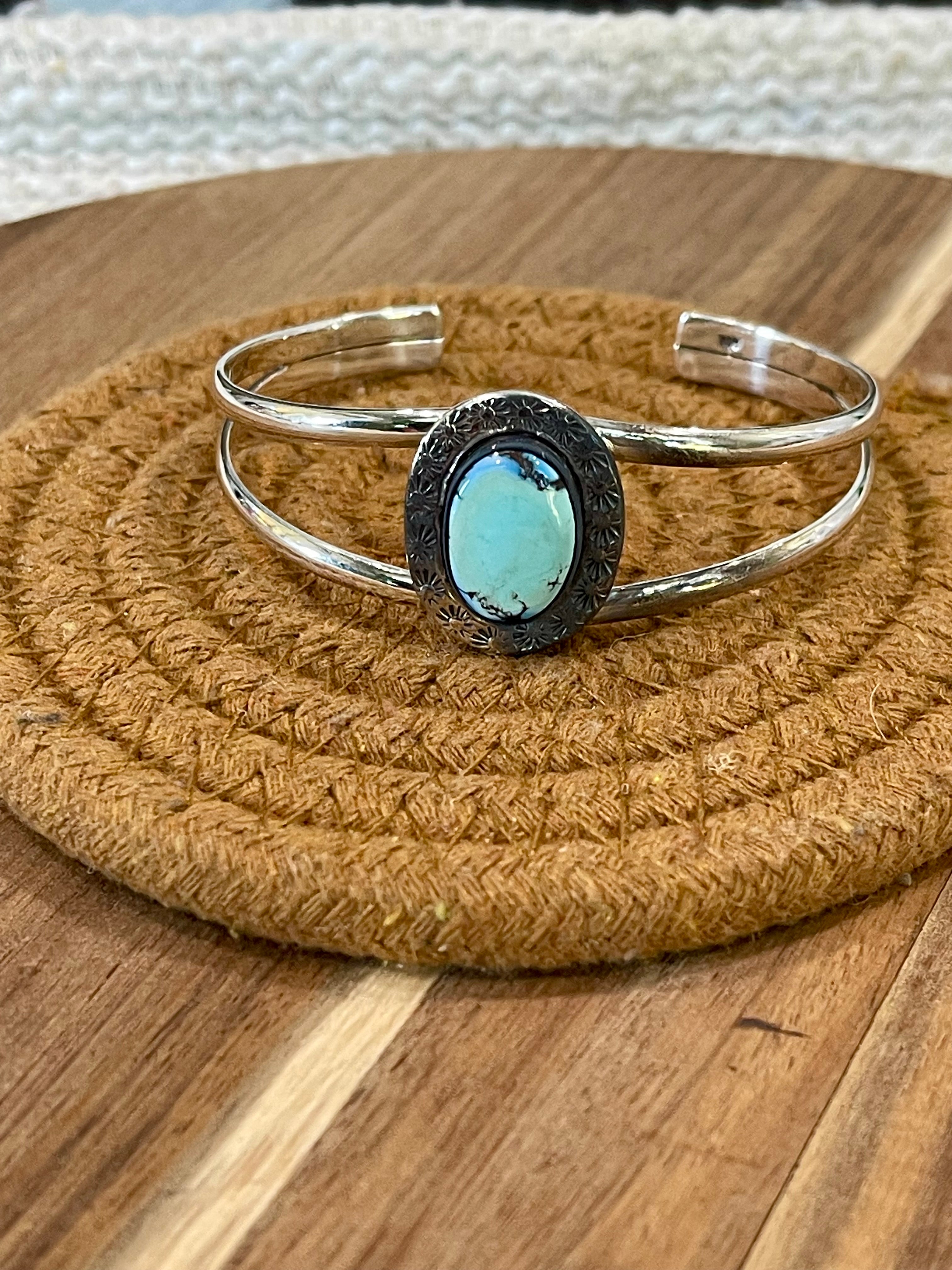 Handcrafted Sterling Silver & Golden Hills Turquoise Cuff Bracelet