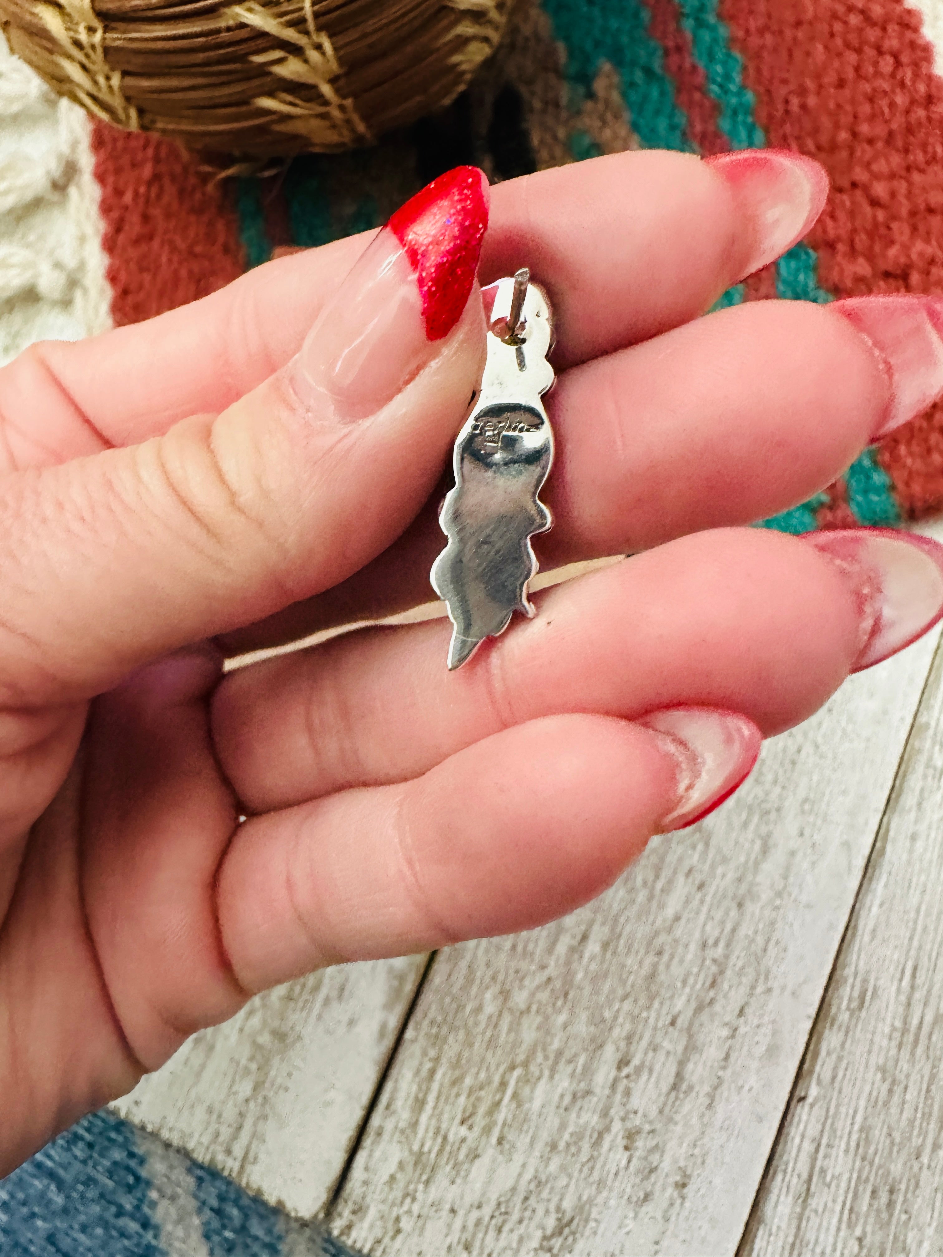 Handcrafted Turquoise & Sterling Silver Flower Dangle Earrings