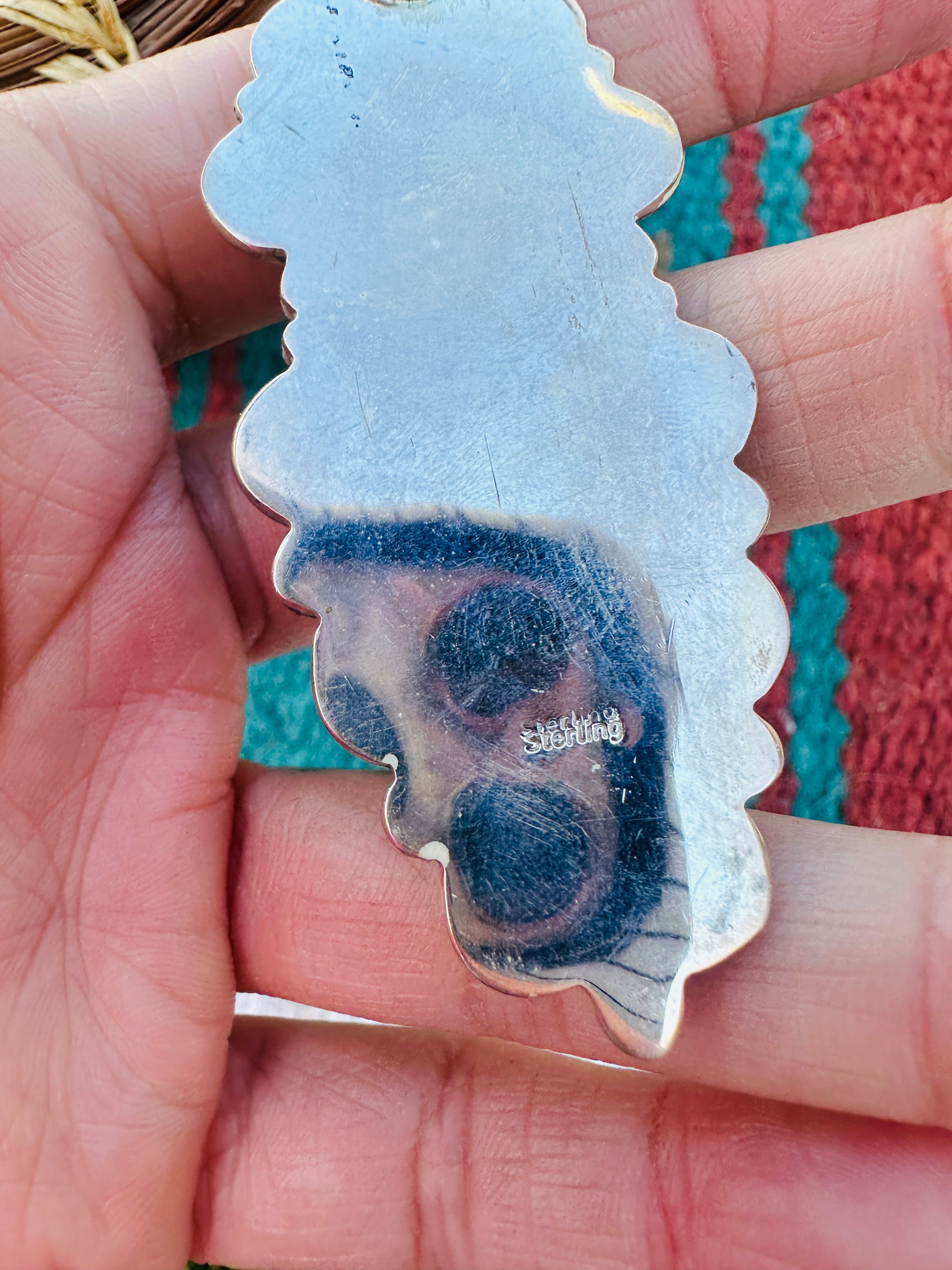 Handcrafted Sterling Silver & Multi Turquoise Pendant