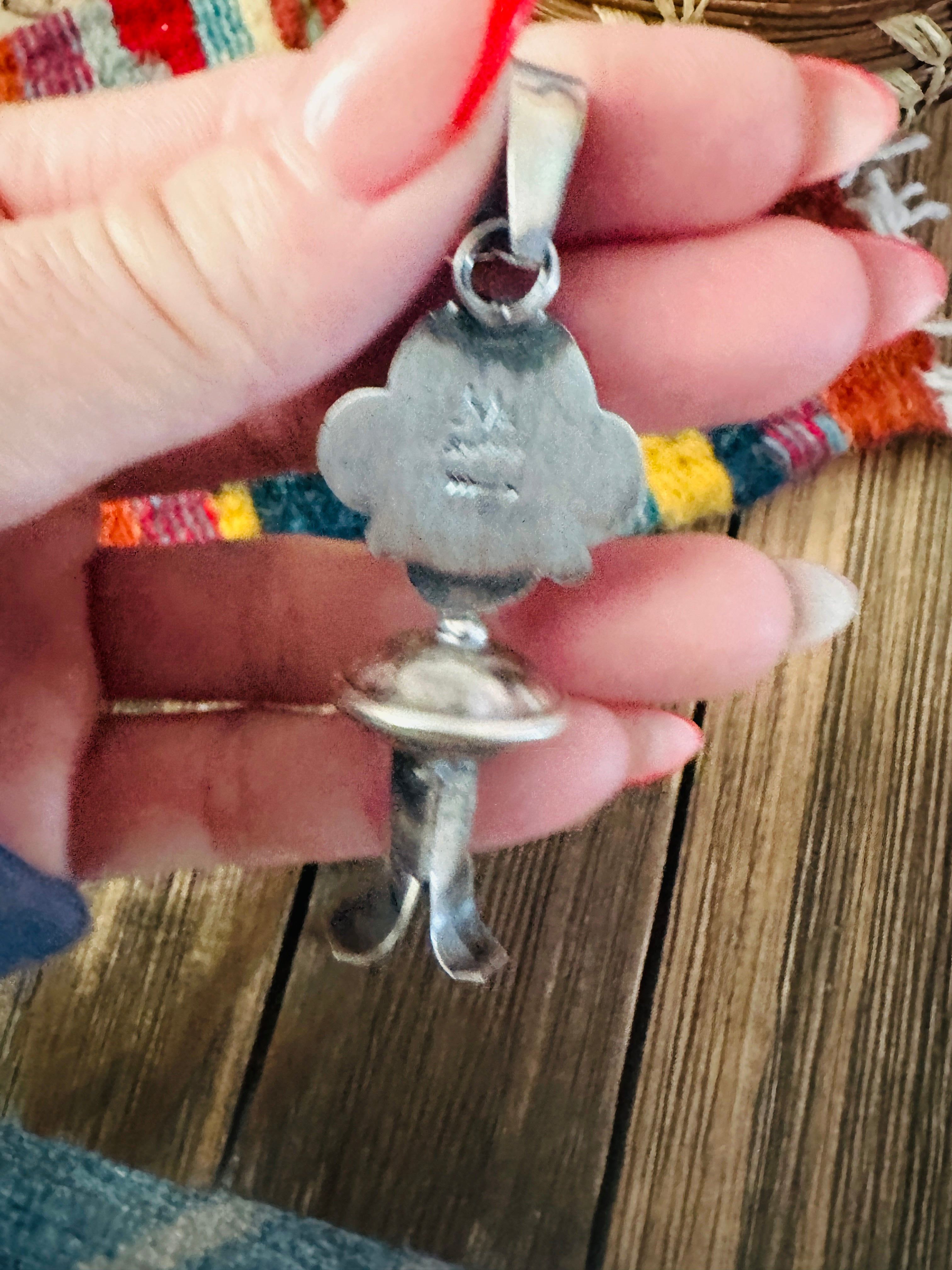 Handcrafted Sterling Silver & Turquoise Blossom Pendant