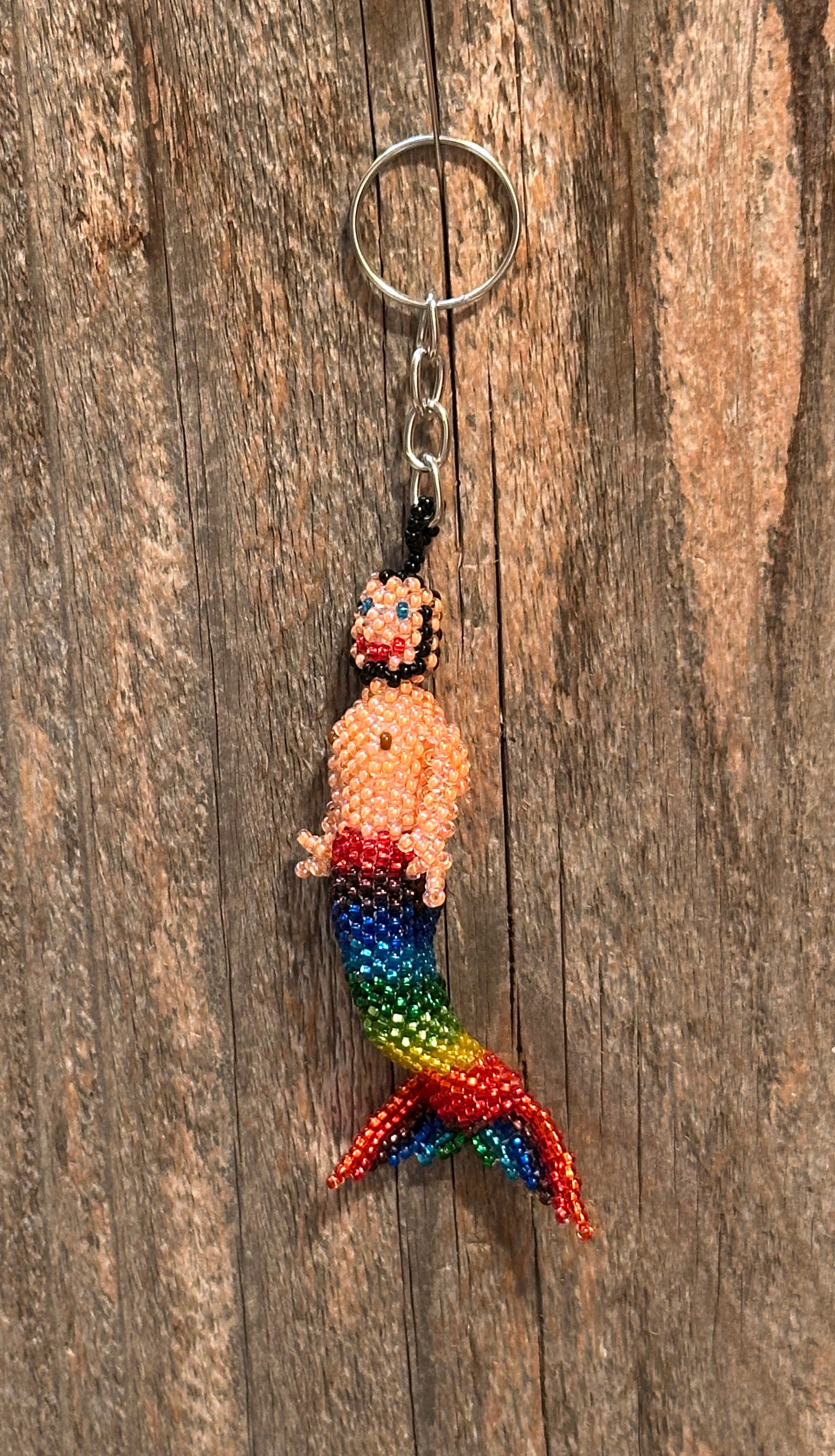 Handmade Beaded Merman Keychain