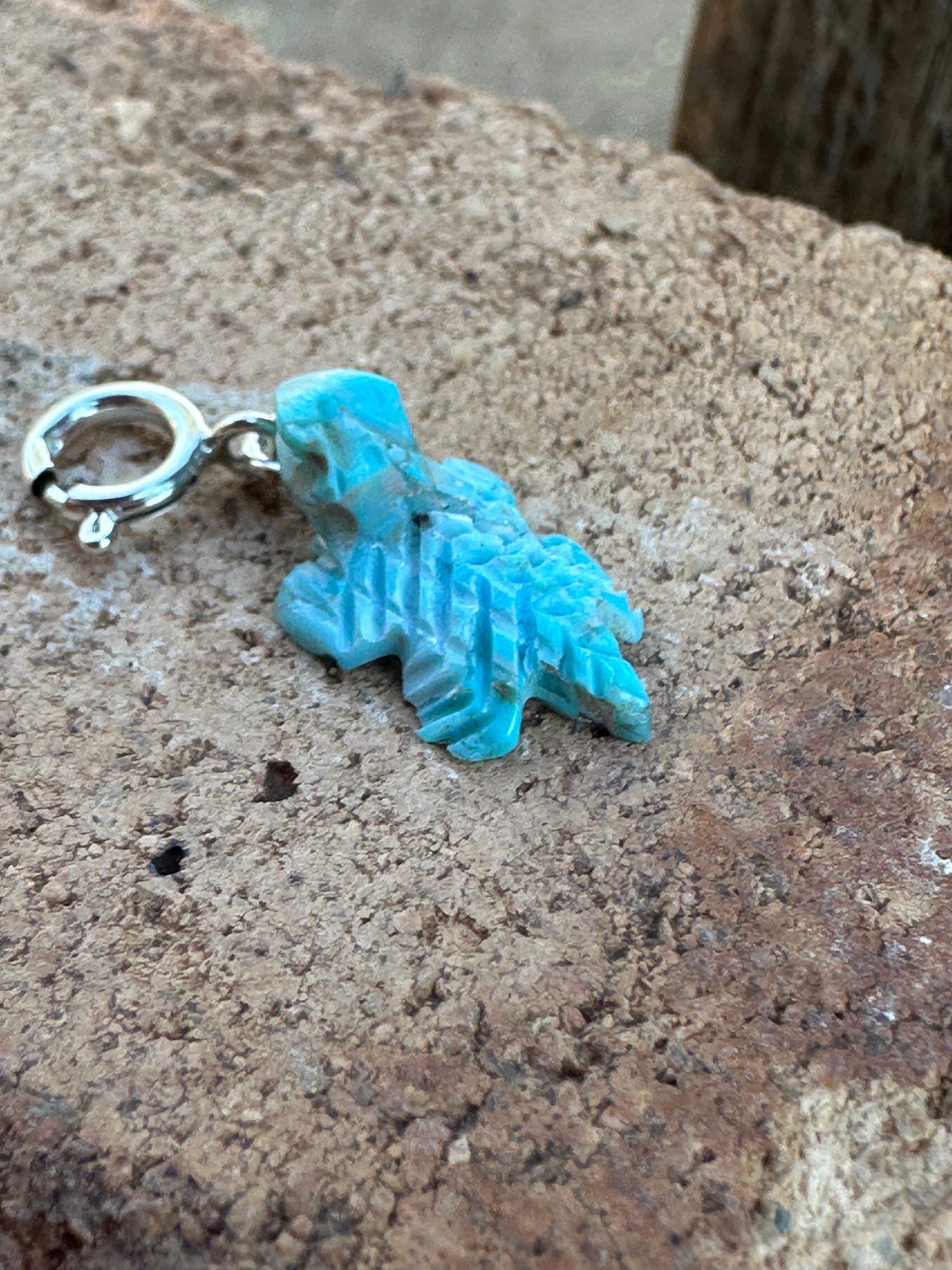 Handcrafted Turquoise Hornytoad Charm