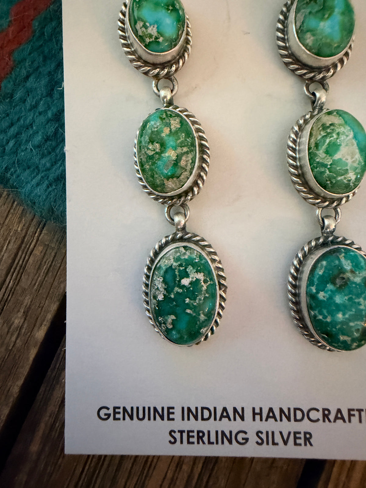 Handcrafted Sonoran Mountain Turquoise & Sterling Silver Dangle Earrings