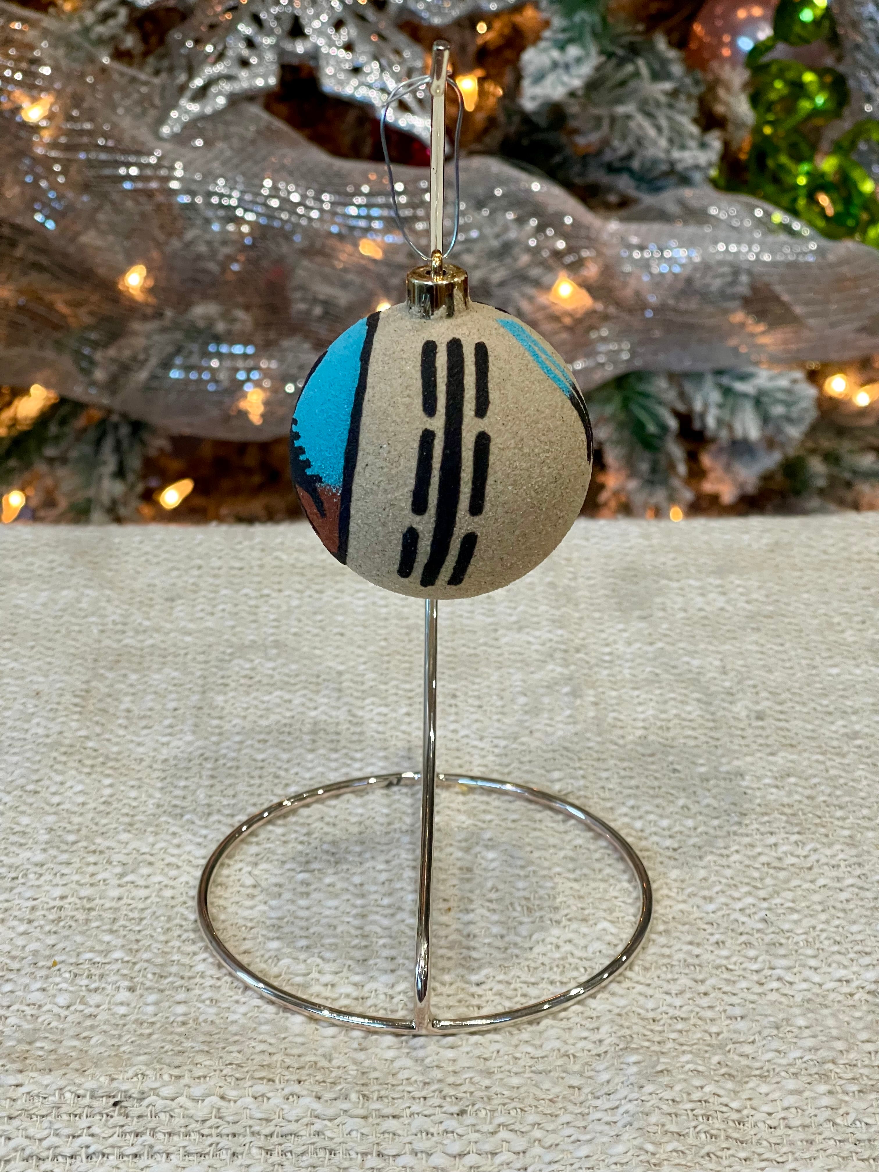 Handcrafted Ceramic Sand Painted Ornament