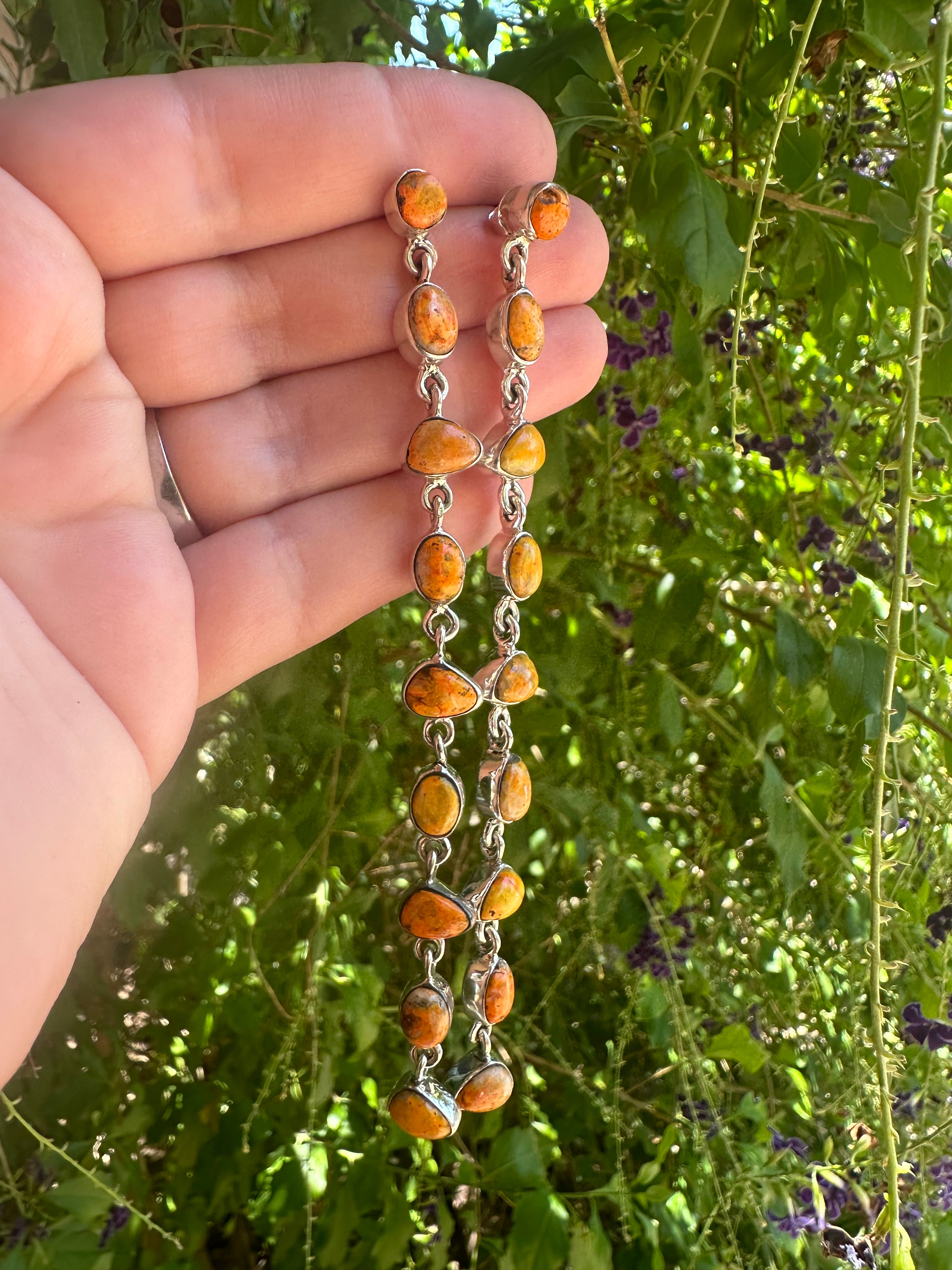 Handmade Honky Tonk Bumble Bee and Sterling Silver Dangle Earrings