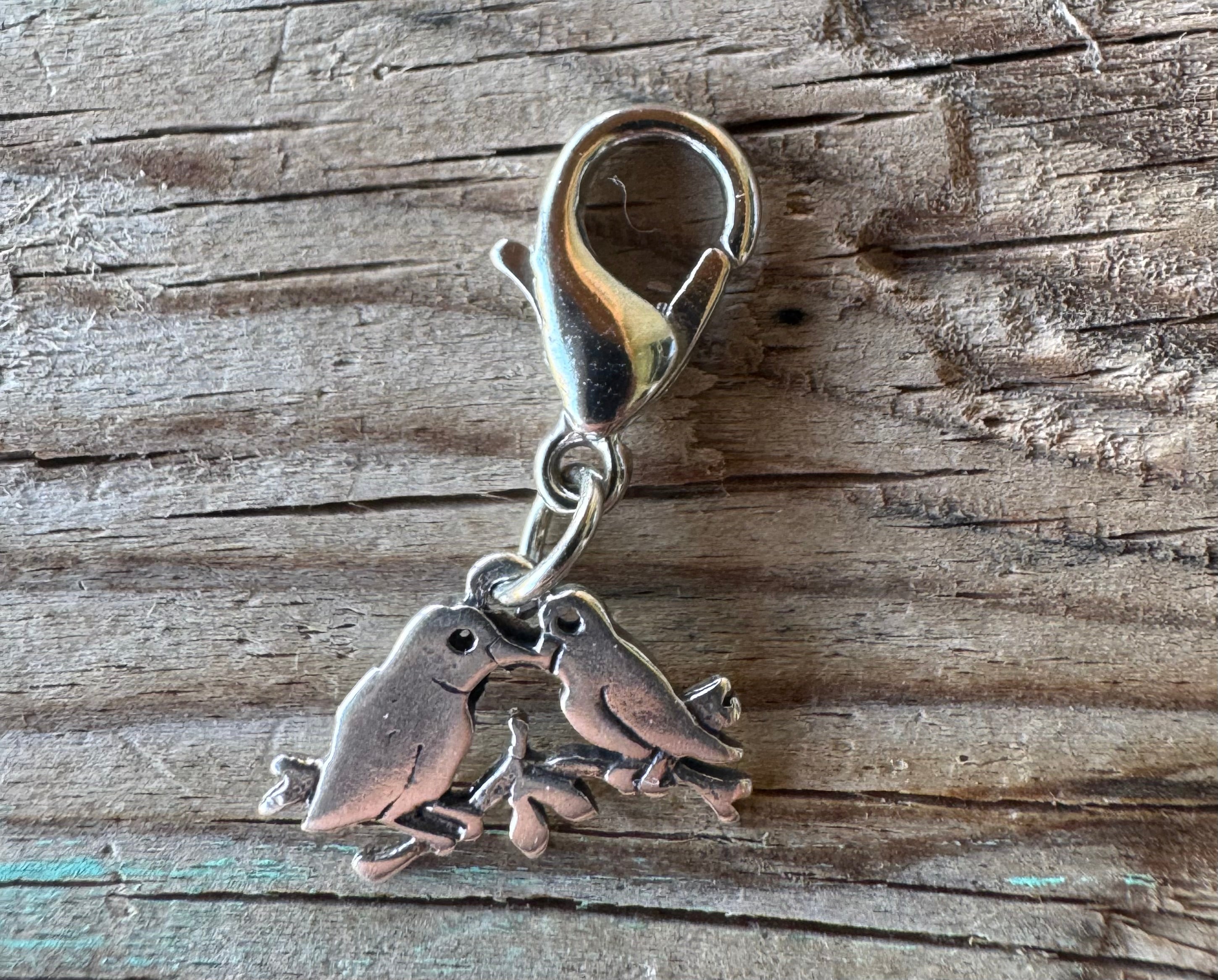 Handcrafted Sterling Silver Love Birds Charm
