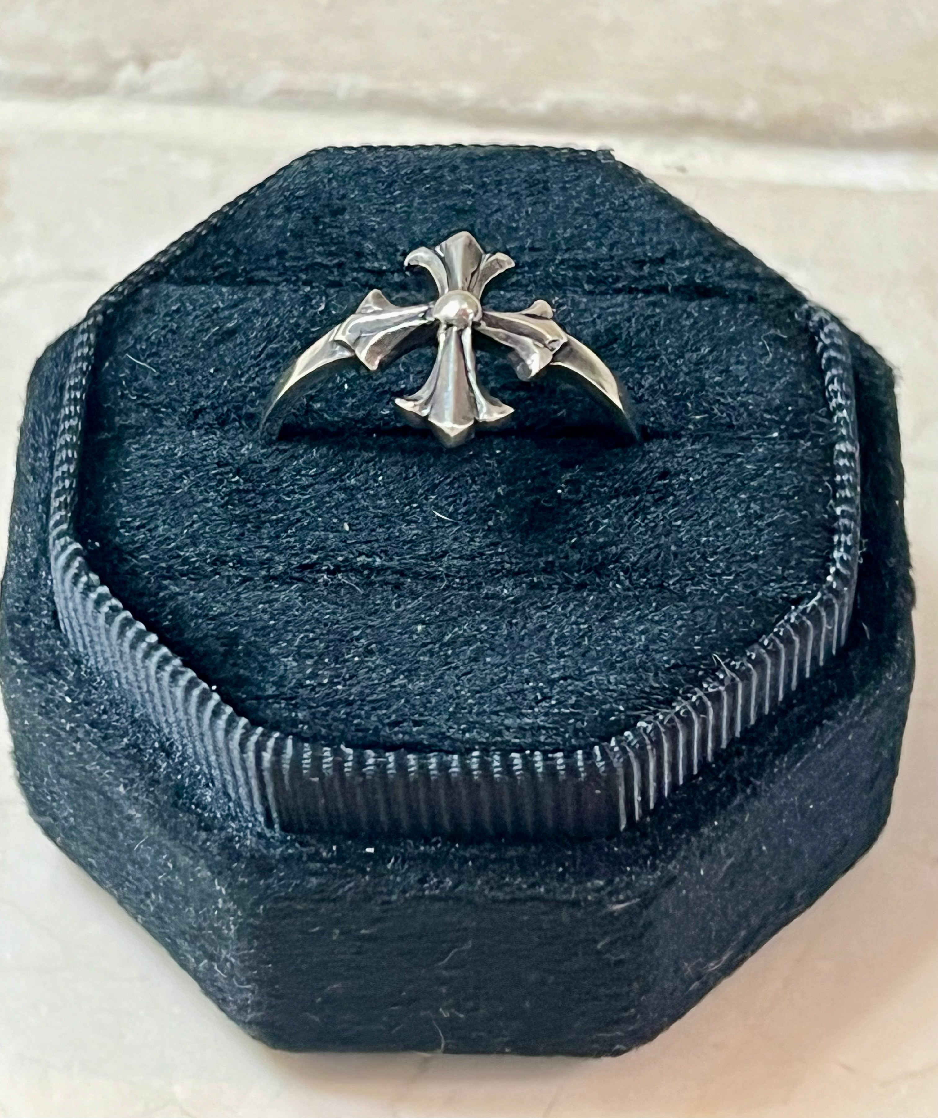 Vintage Style Sterling Silver Cross Ring