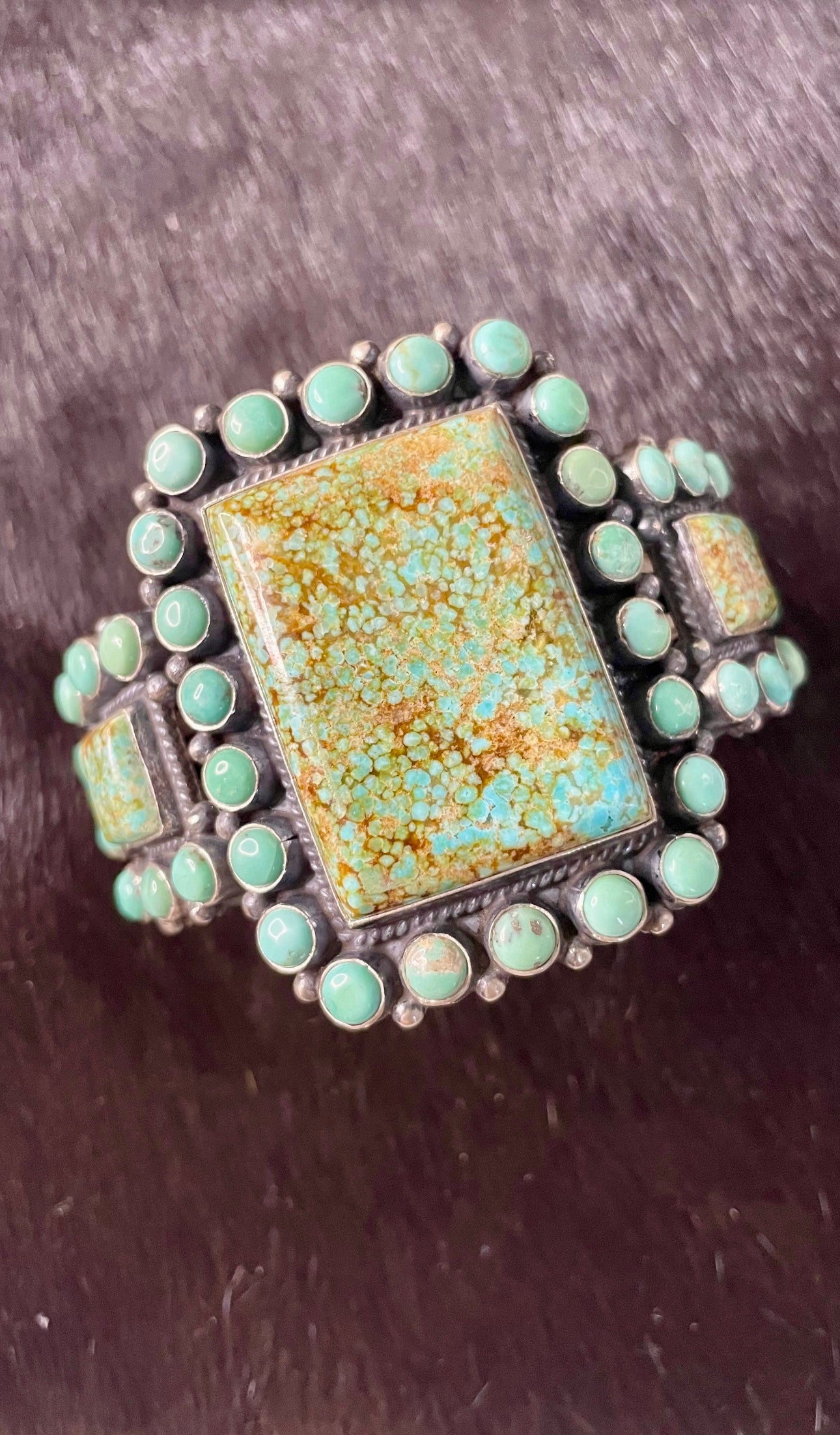 Anthony Skeets Handcrafted Turquoise & Sterling Silver Cuff Bracelet Signed /