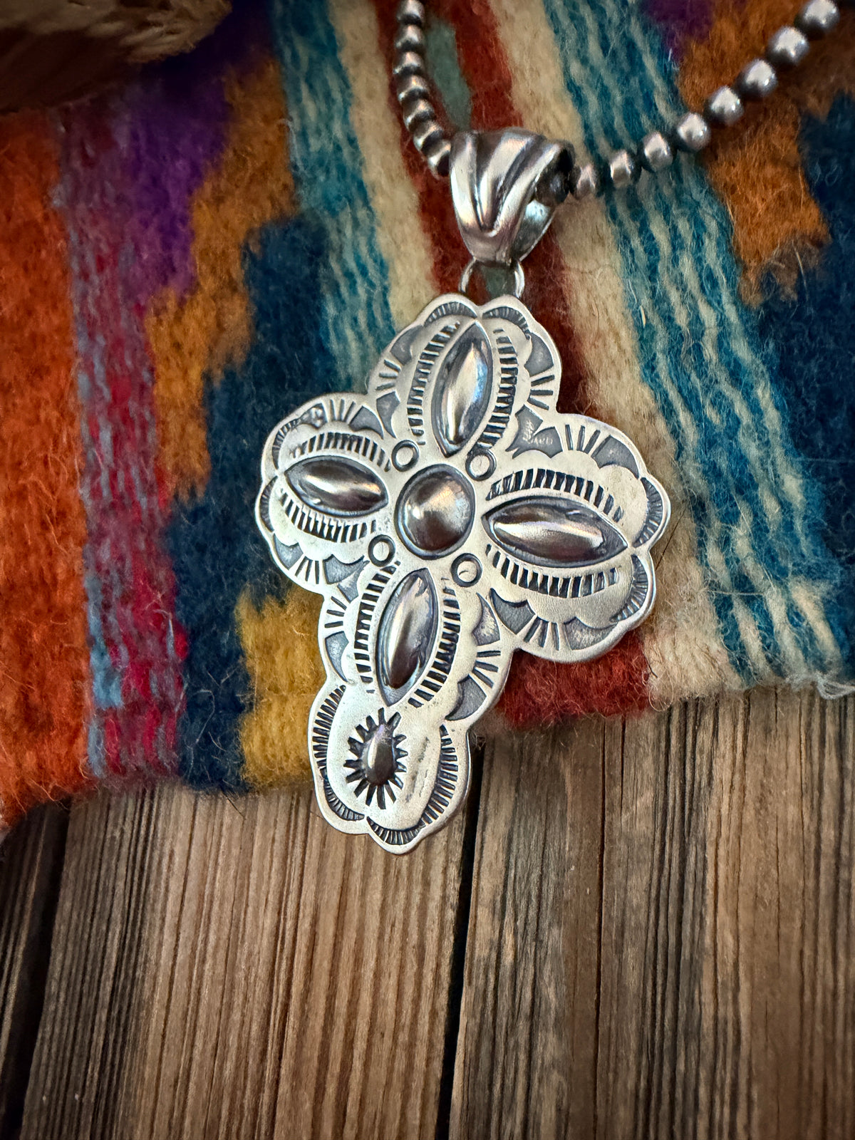 Handcrafted Sterling Silver Cross Pendant by Benson Shorty