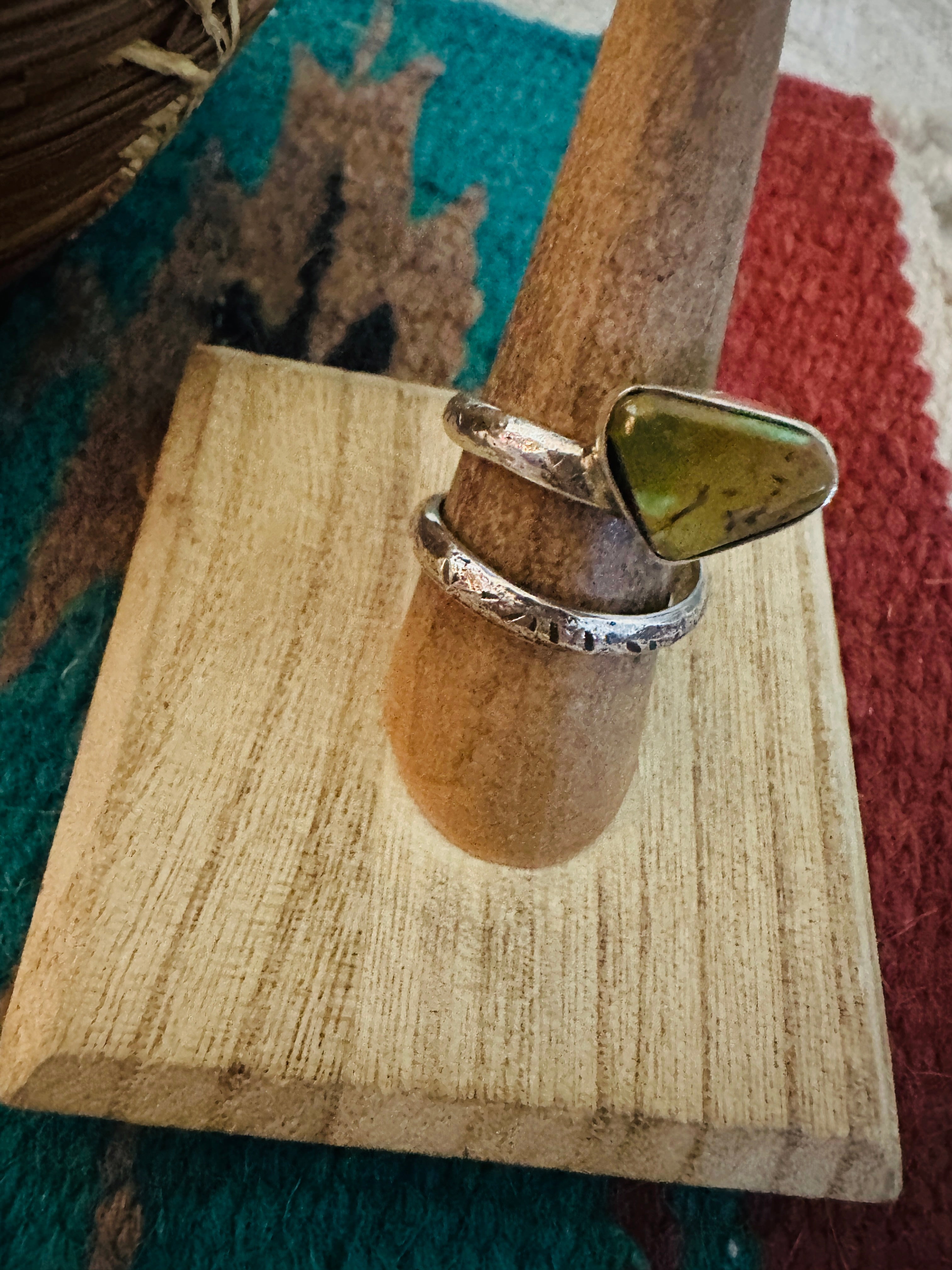 Handcrafted Sterling Silver & Turquoise Adjustable Ring