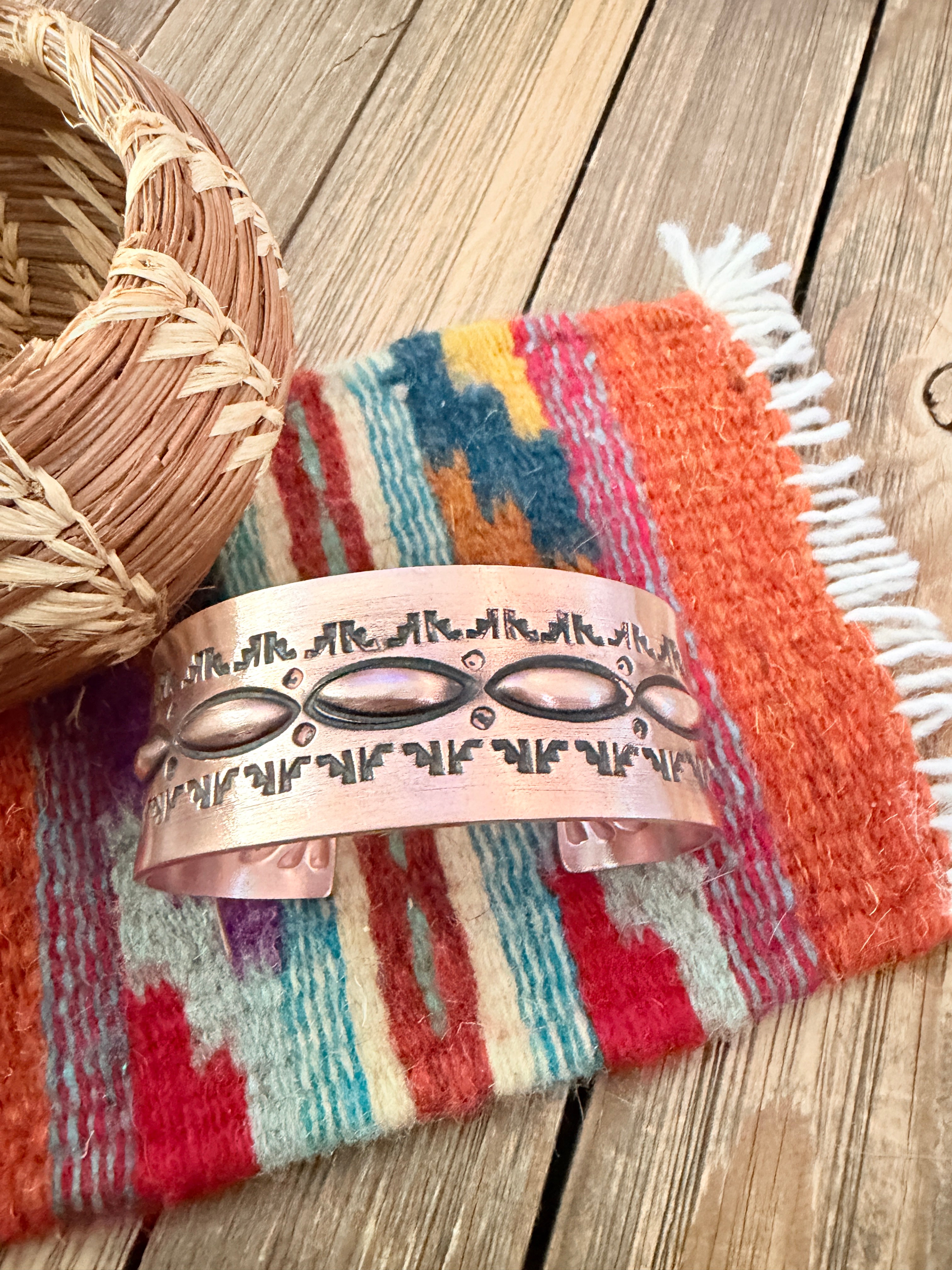 Handcrafted Copper Cuff Bracelet by Elvira Bill