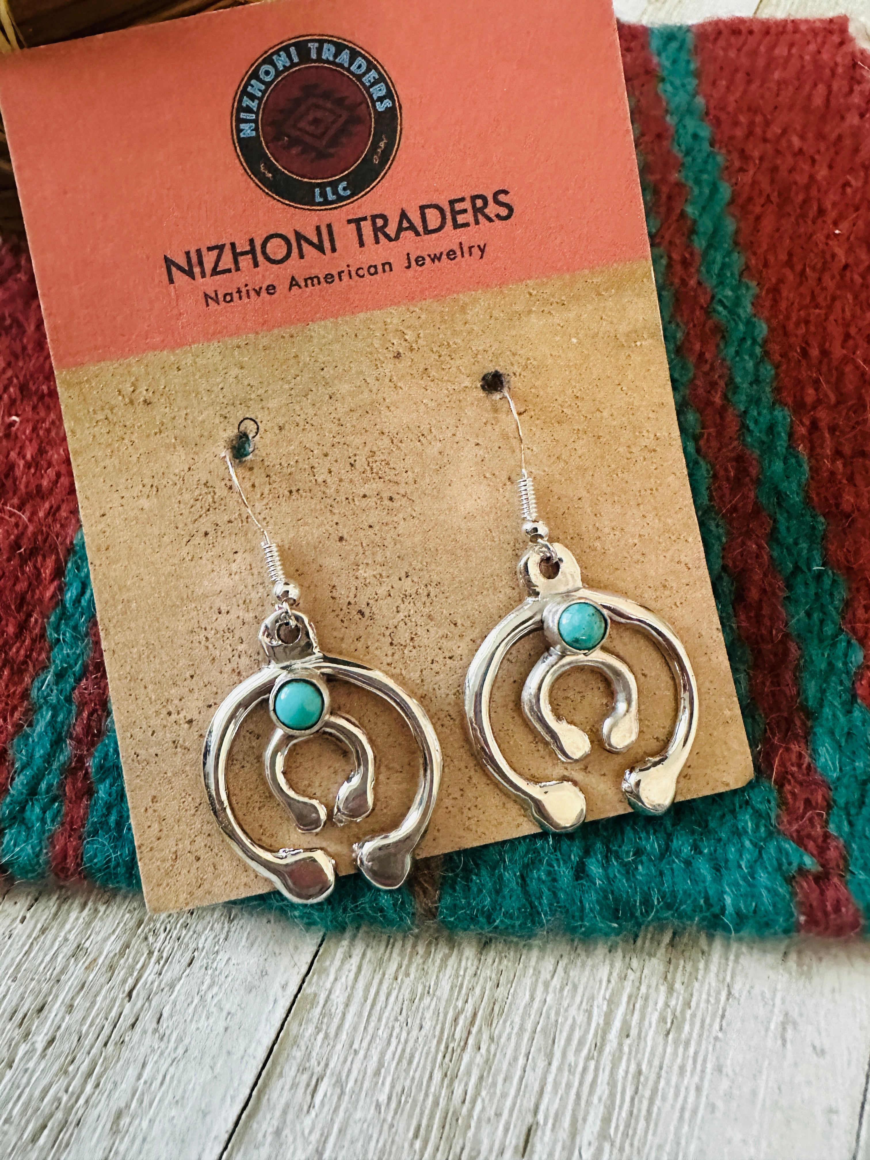 Handcrafted Turquoise & Sterling Silver Naja Dangle Earrings