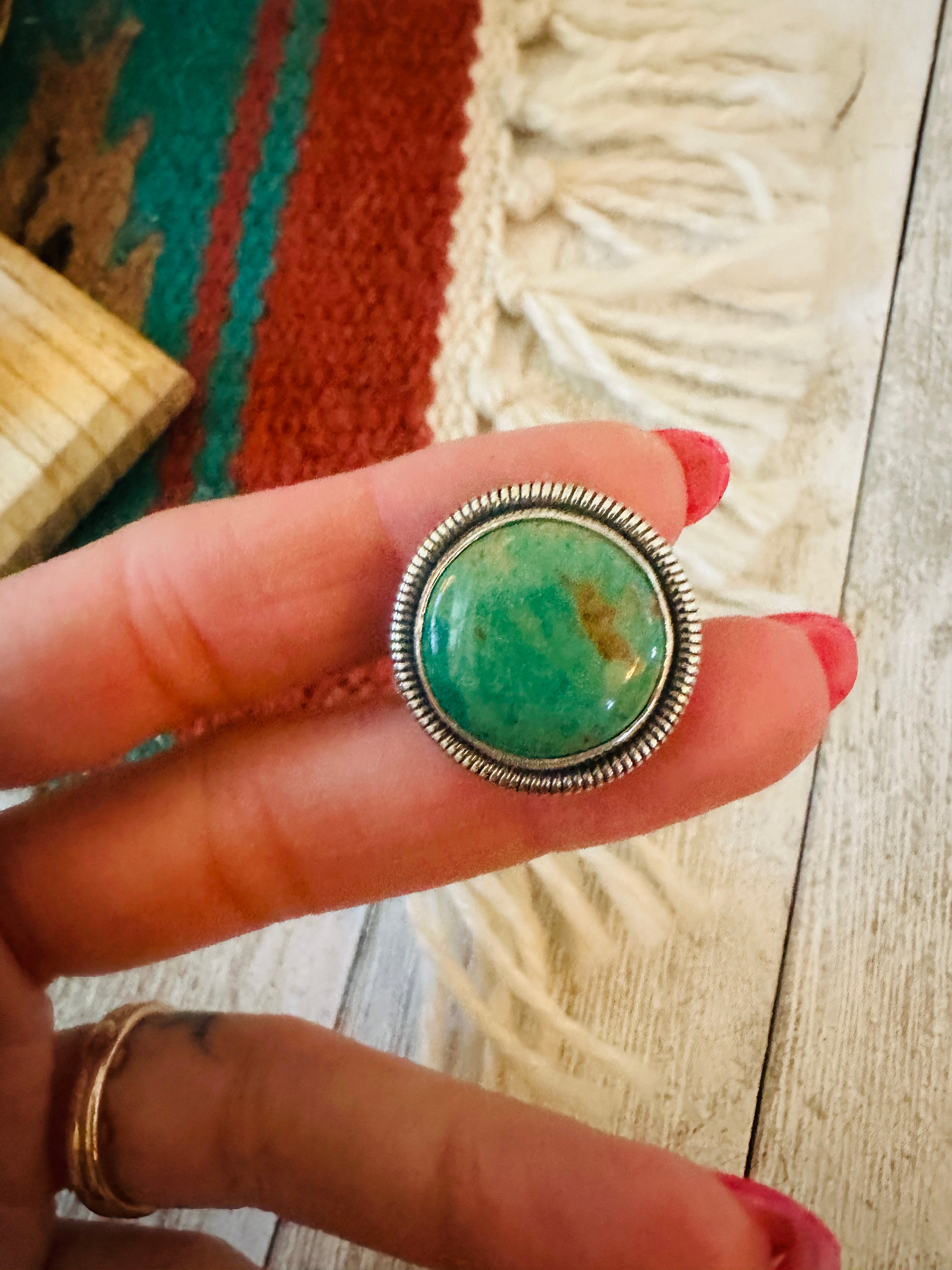 Handcrafted Sterling Silver & Turquoise Ring by Wydell Billie