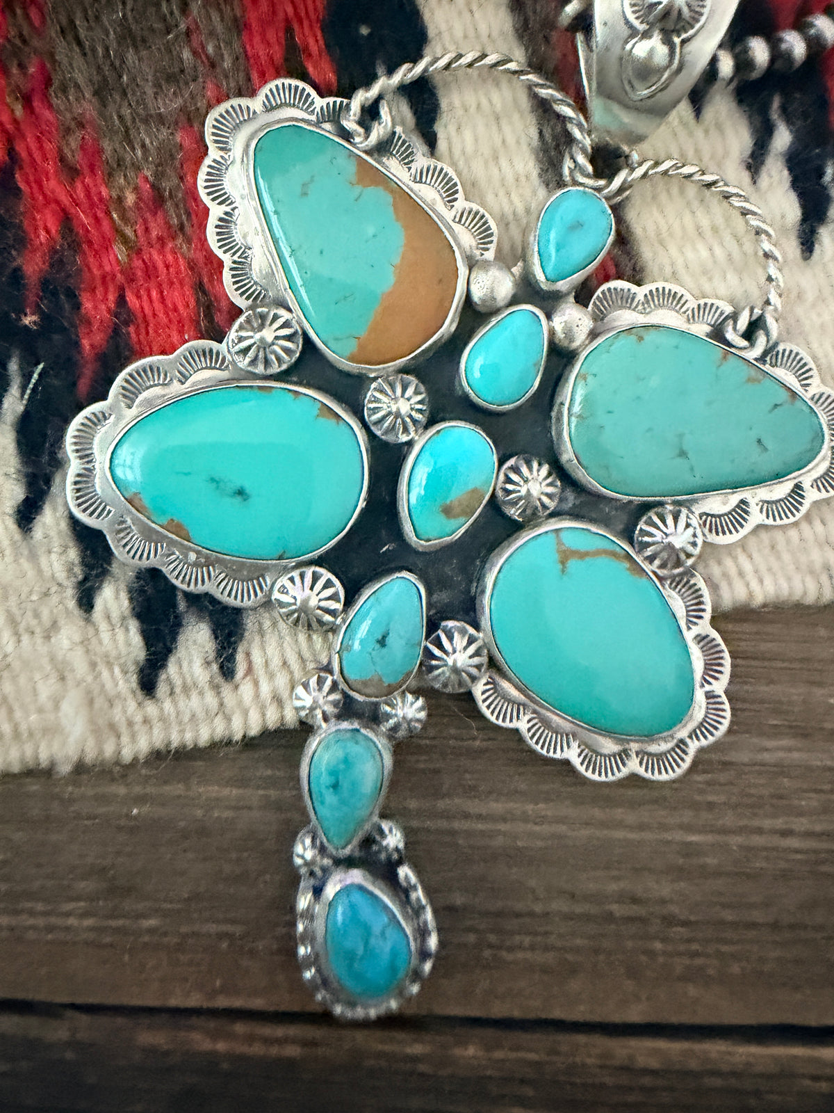 Handcrafted Sterling Silver & Turquoise Dragonfly Pendant by Alice McShirley