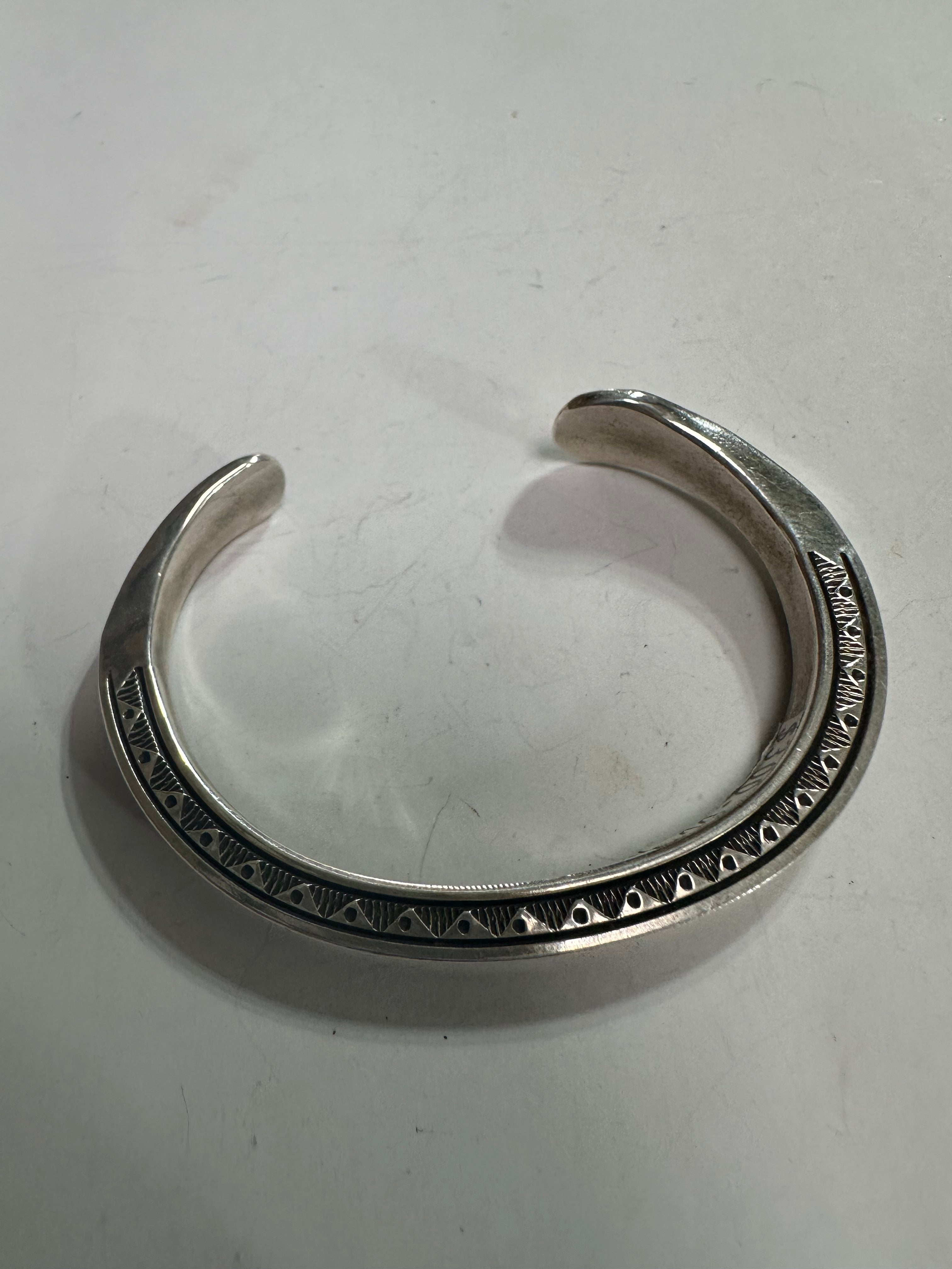 Beautiful Handcrafted Hand Stamped Bracelet Cuff Signed Landon Secatero