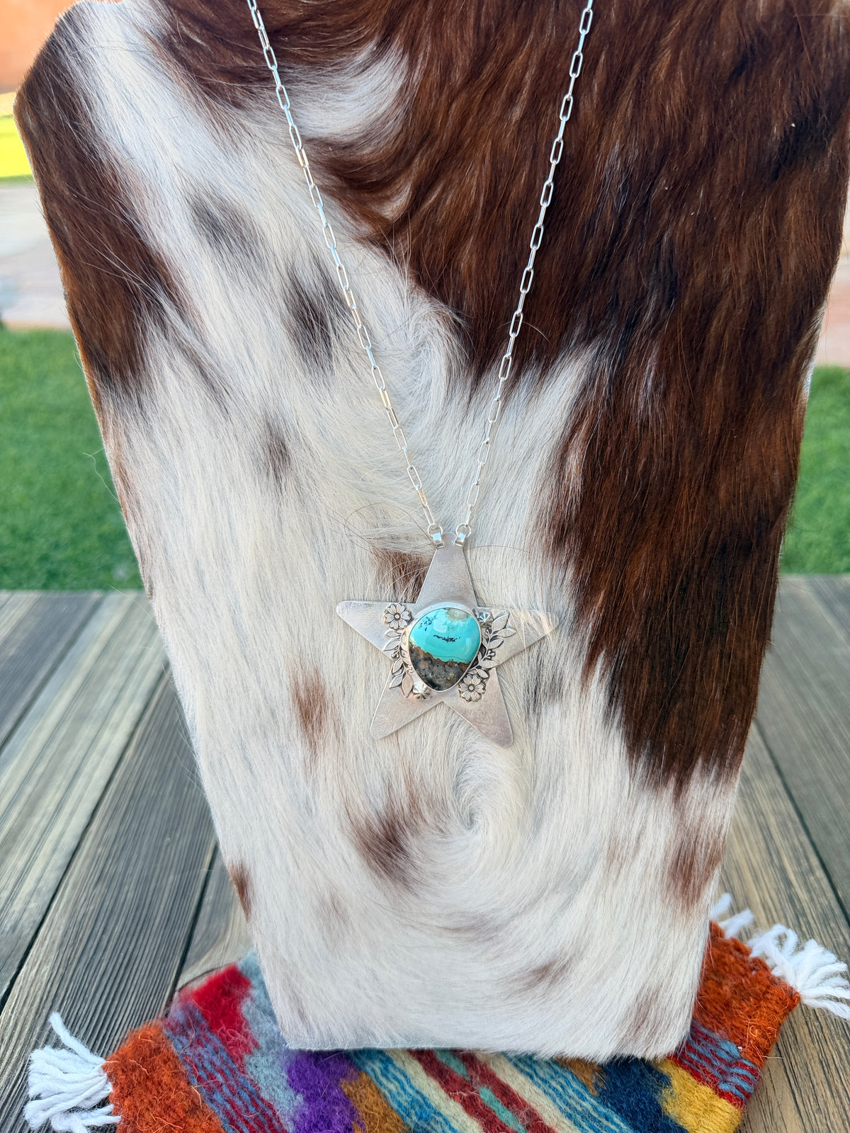 Handmade Sterling Silver & Turquoise Star Necklace