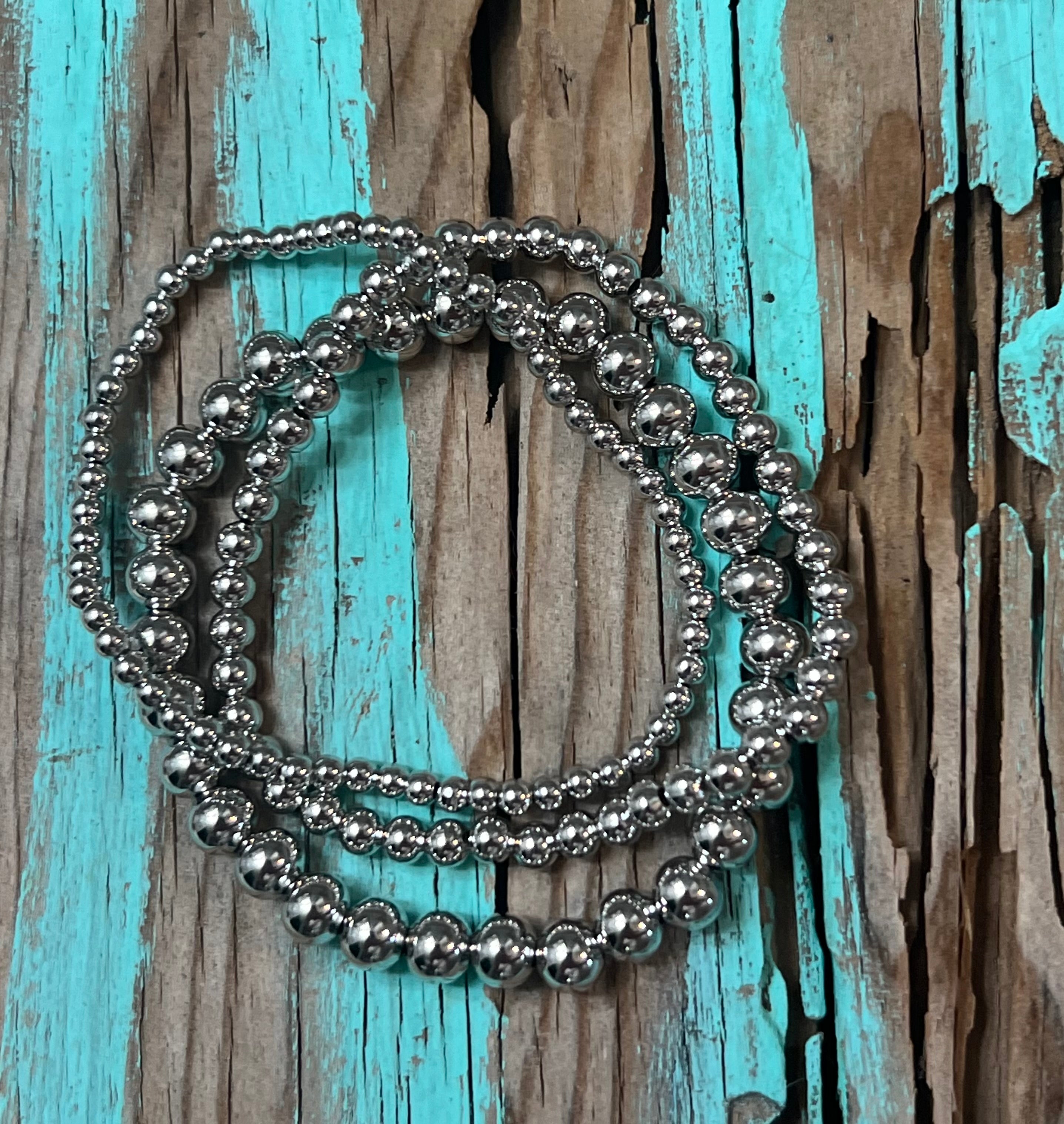 Beaded Stretch Bracelet Set of 3