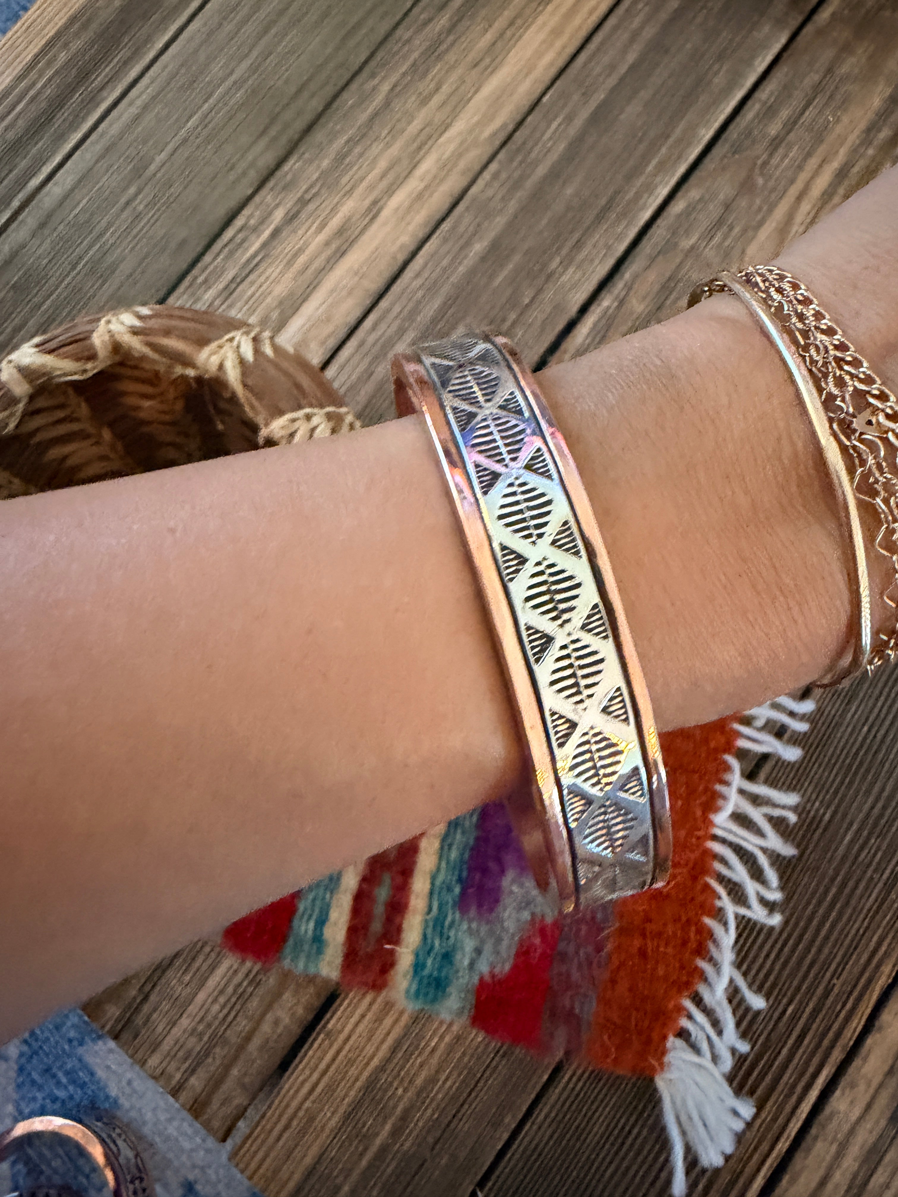 Handcrafted Copper & Sterling Silver Cuff Bracelet