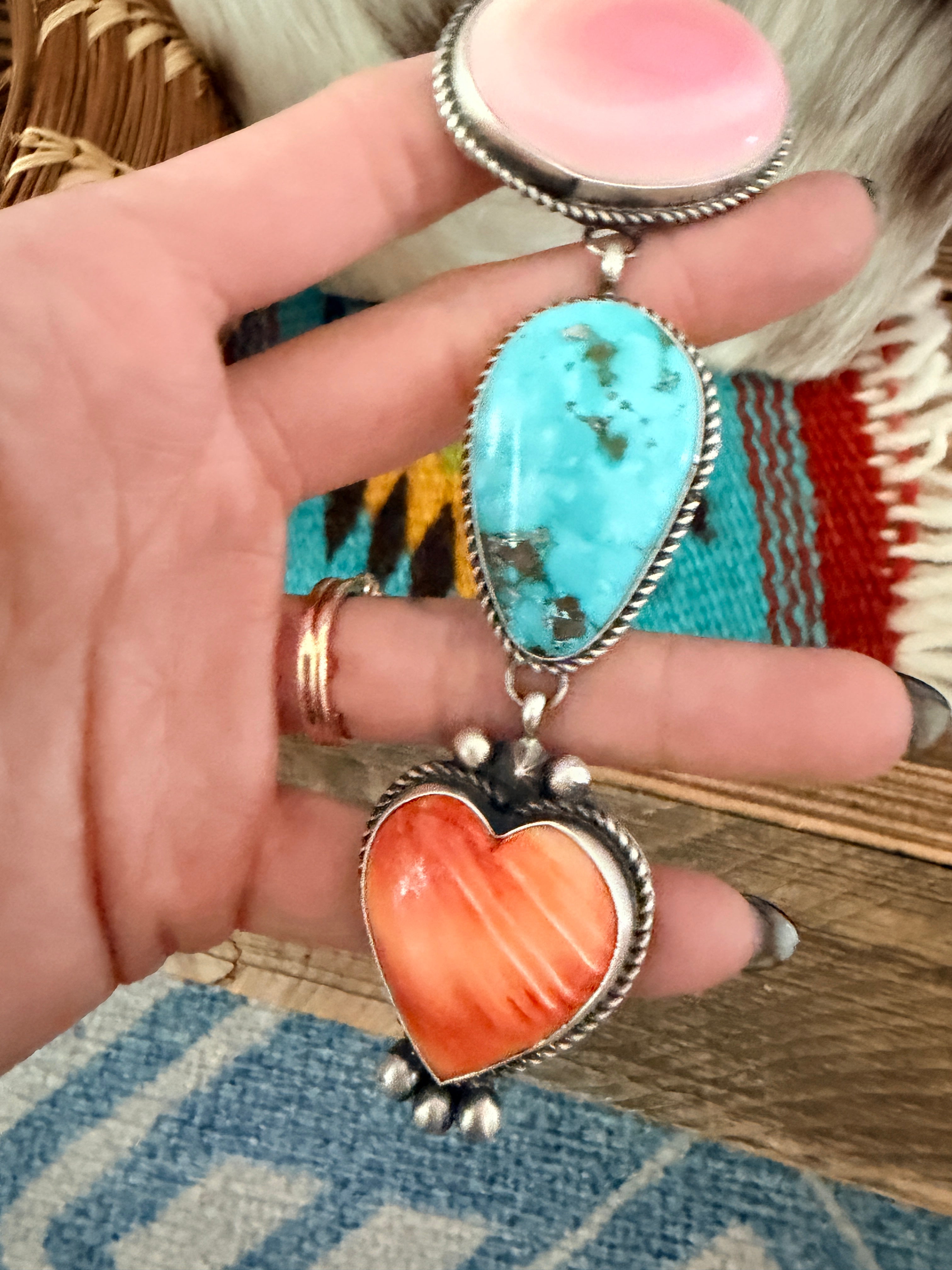Handcrafted Multi Stone & Sterling Silver Lariat Necklace by Vicky Hicks