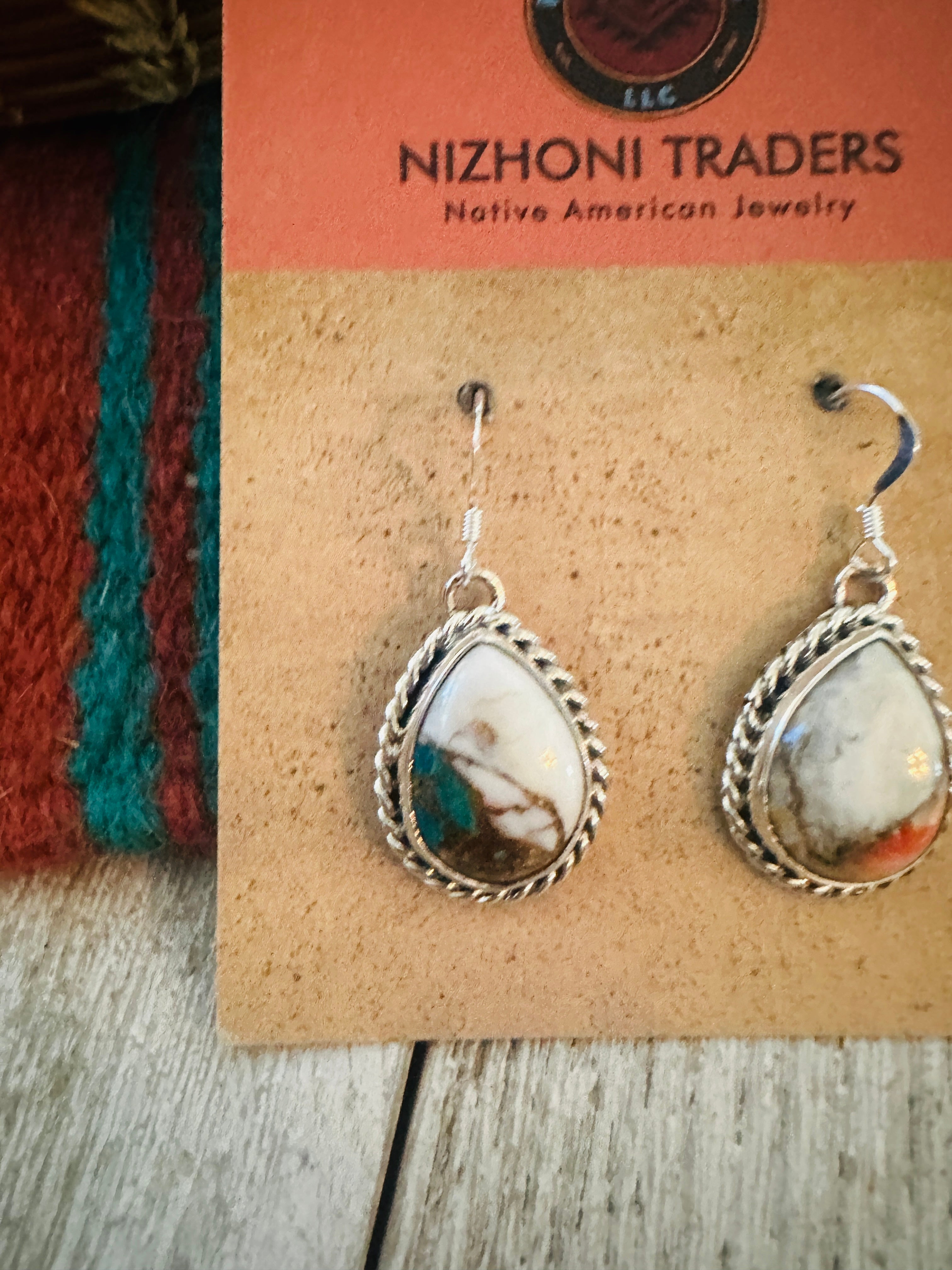 Handcrafted Sterling Silver & Spice Teardrop Dangle Earrings