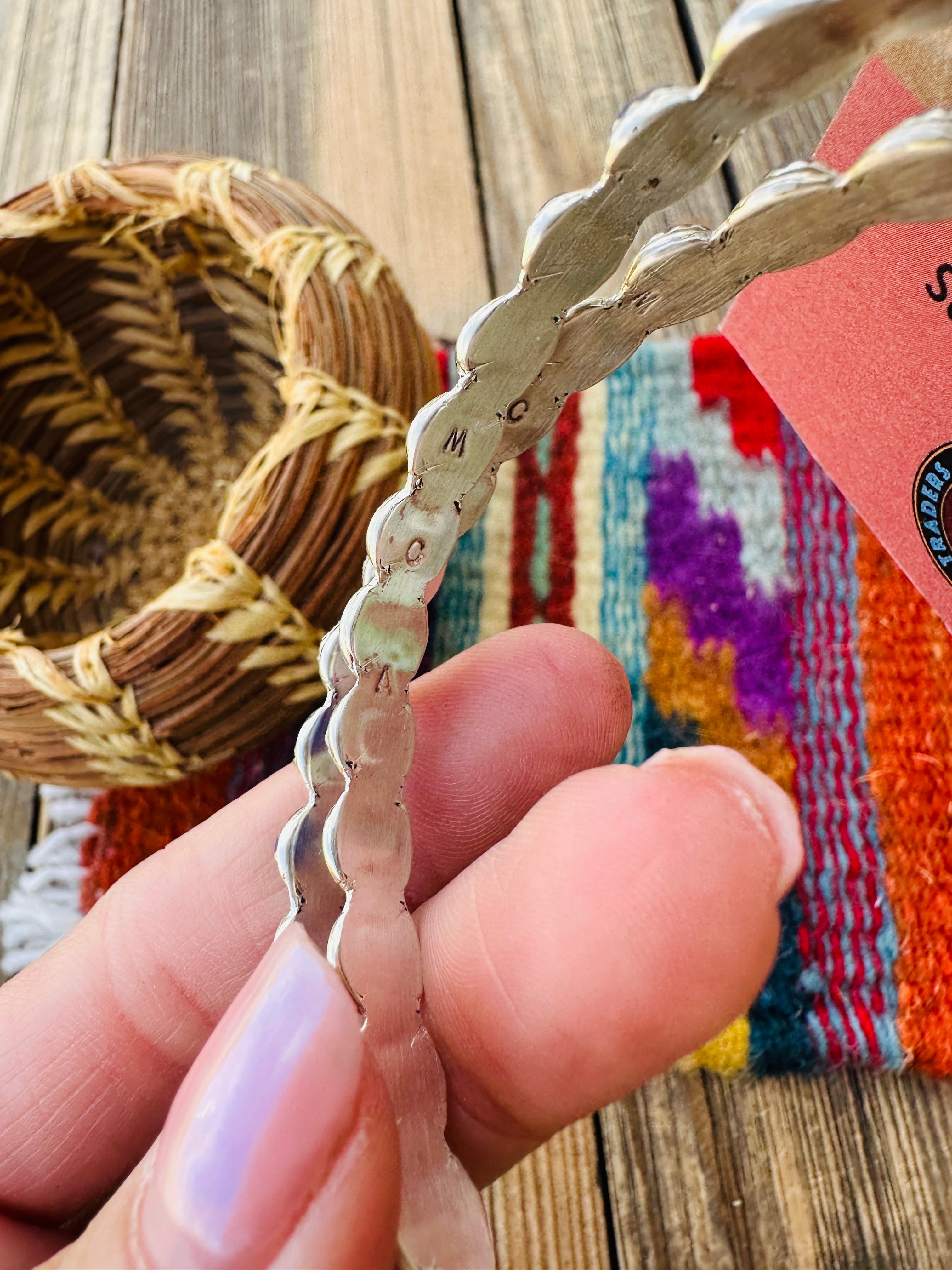 Handcrafted Lapis & Sterling Silver Dangle Hoop Earrings