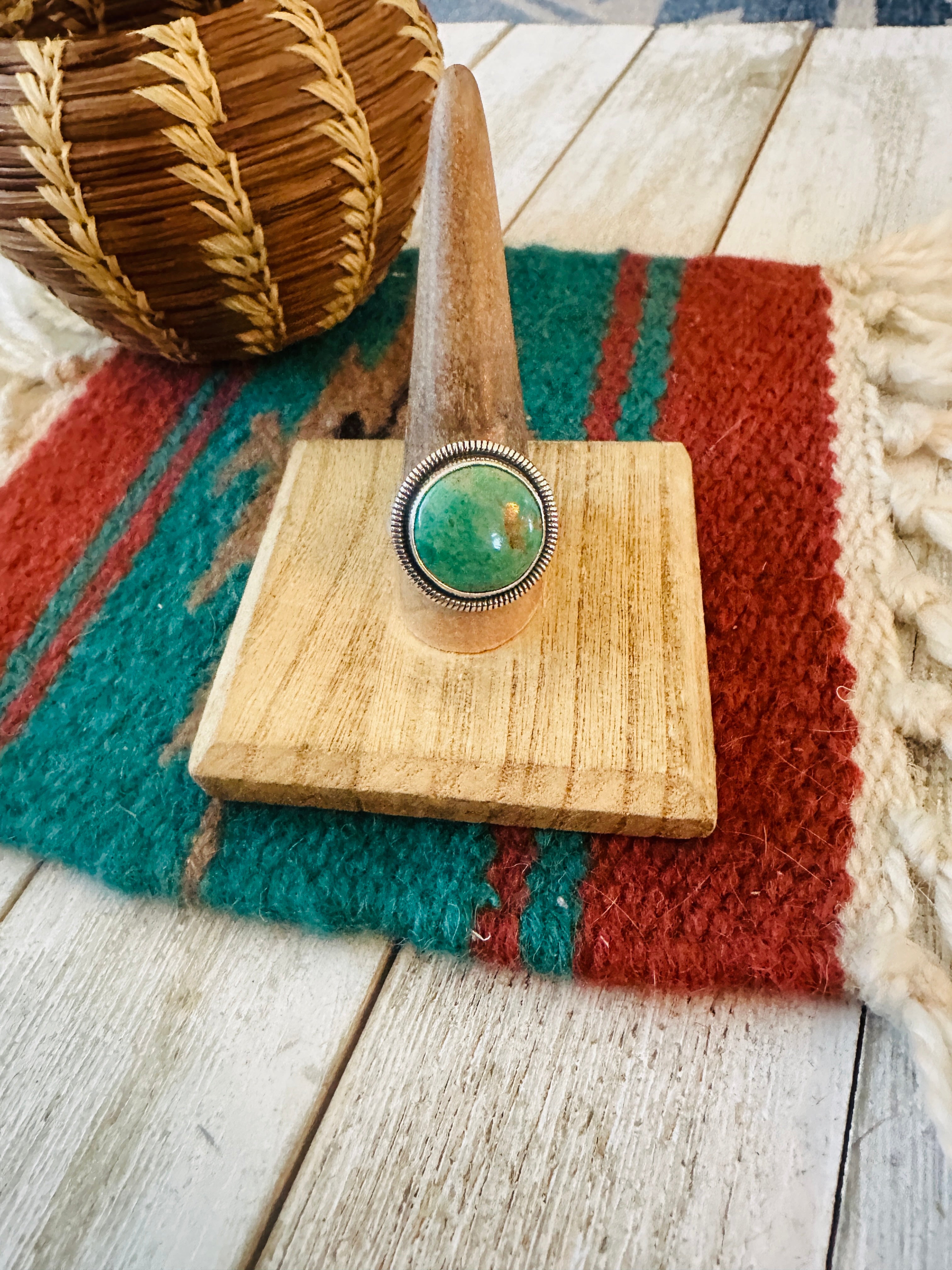 Handcrafted Sterling Silver & Turquoise Ring by Wydell Billie