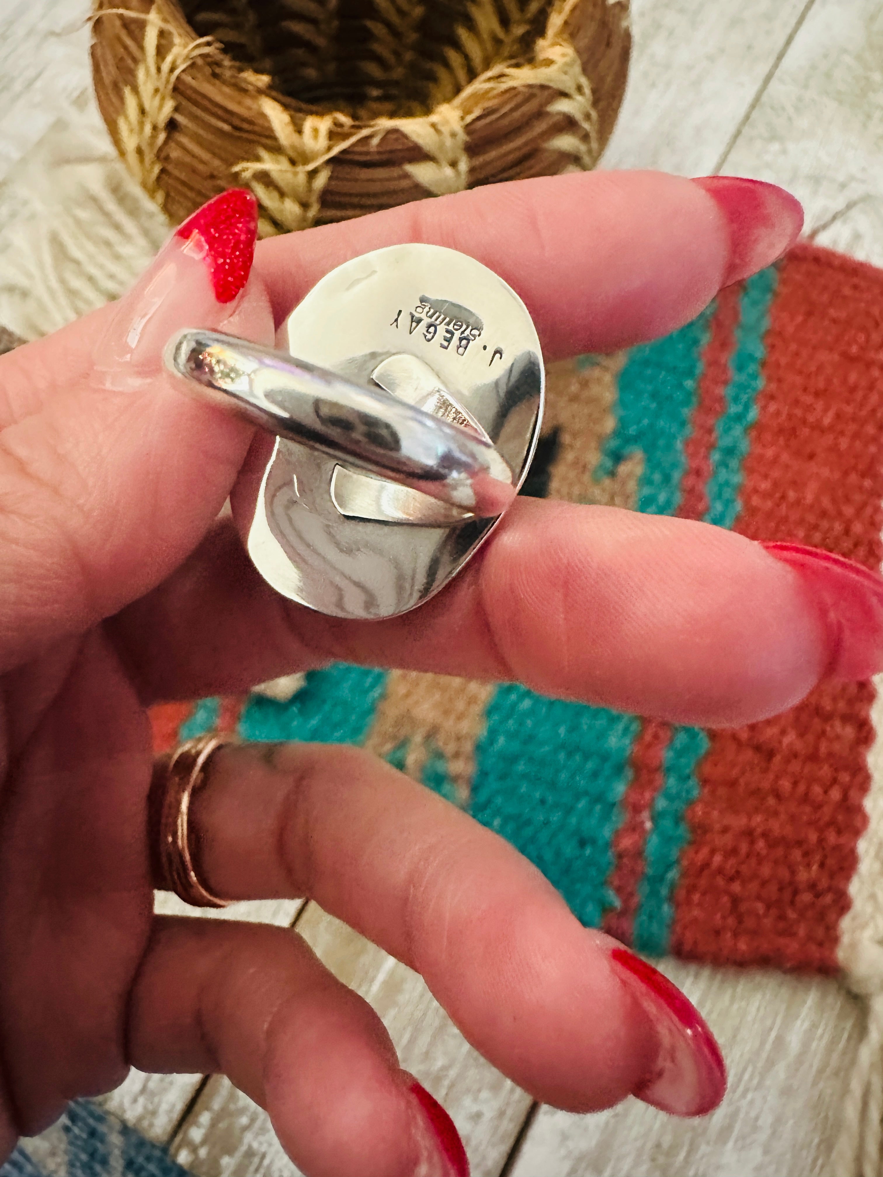 Handcrafted Golden Hills Turquoise & Sterling Silver Adjustable Ring