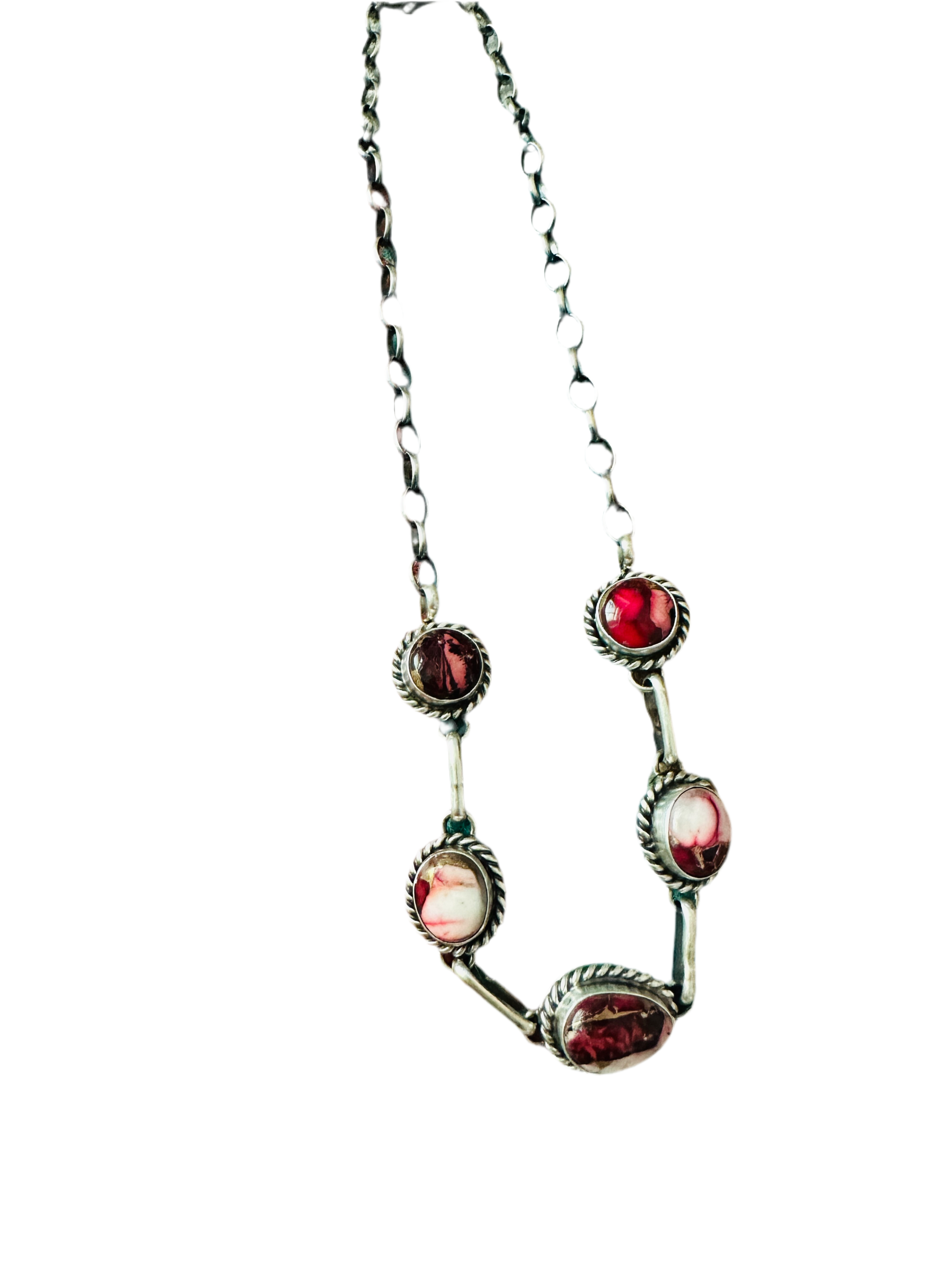Handcrafted Rose Dahlia & Sterling Silver Necklace