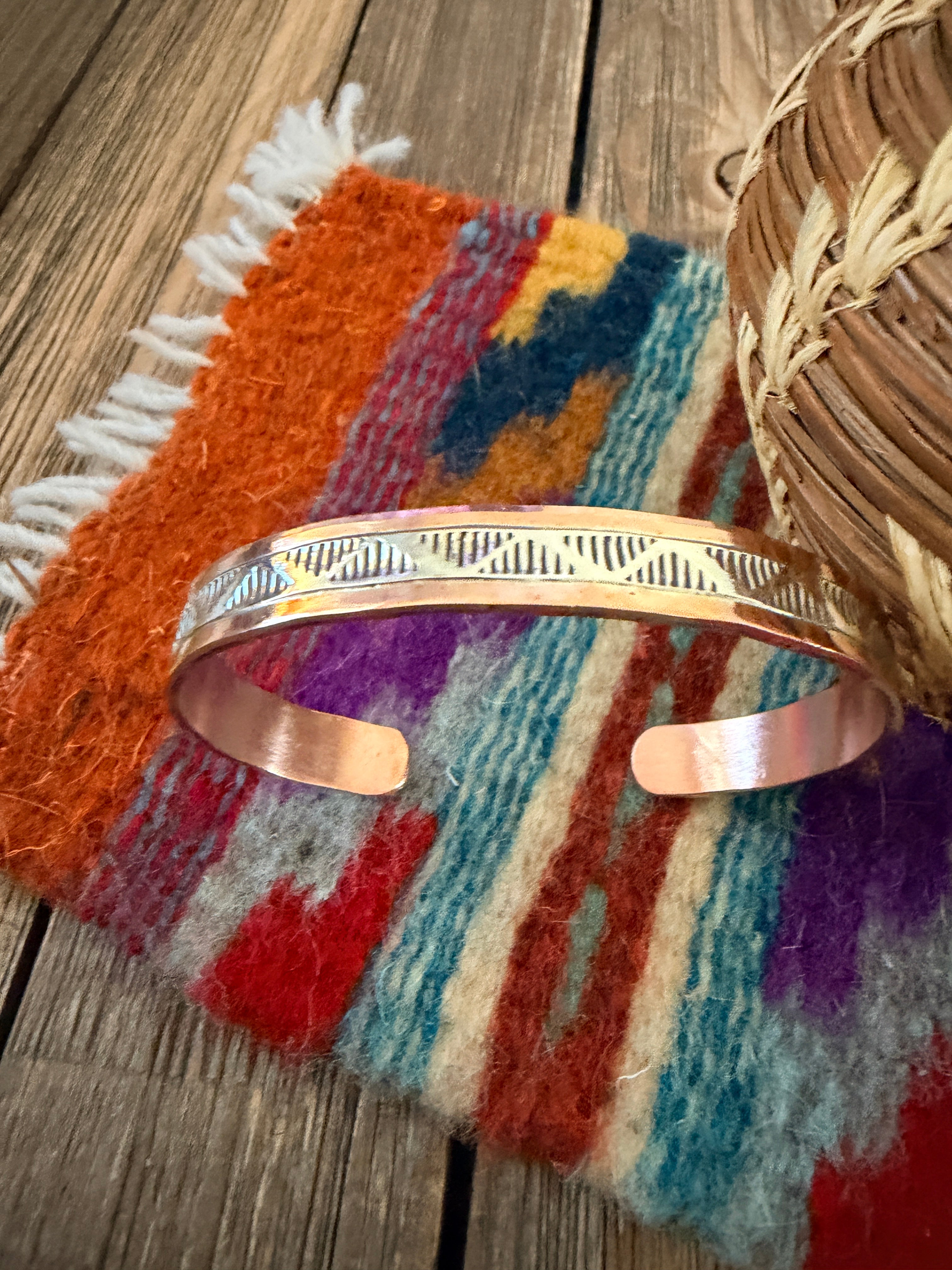 Handcrafted Copper & Sterling Silver Cuff Bracelet