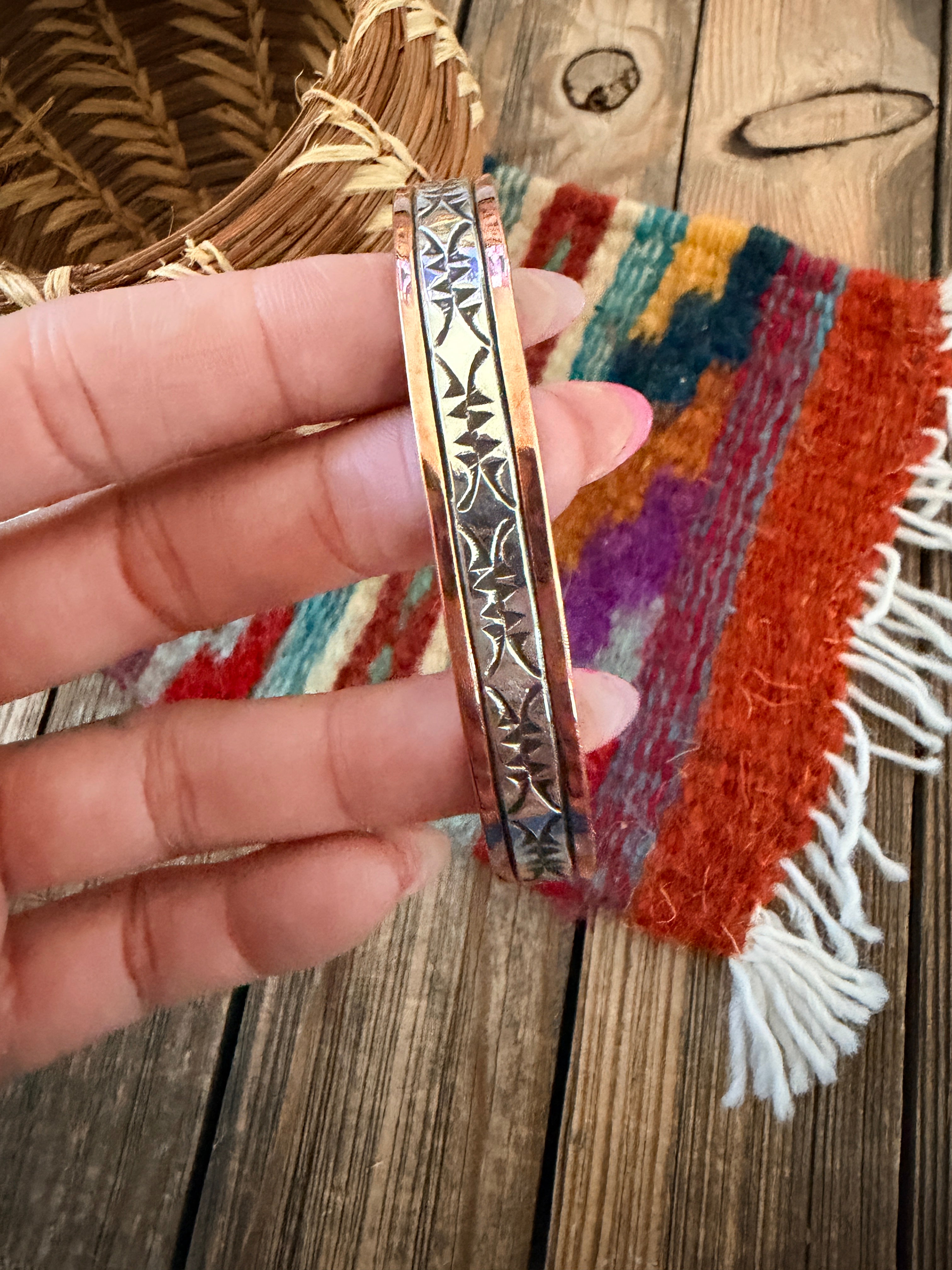 Handcrafted Copper & Sterling Silver Cuff Bracelet