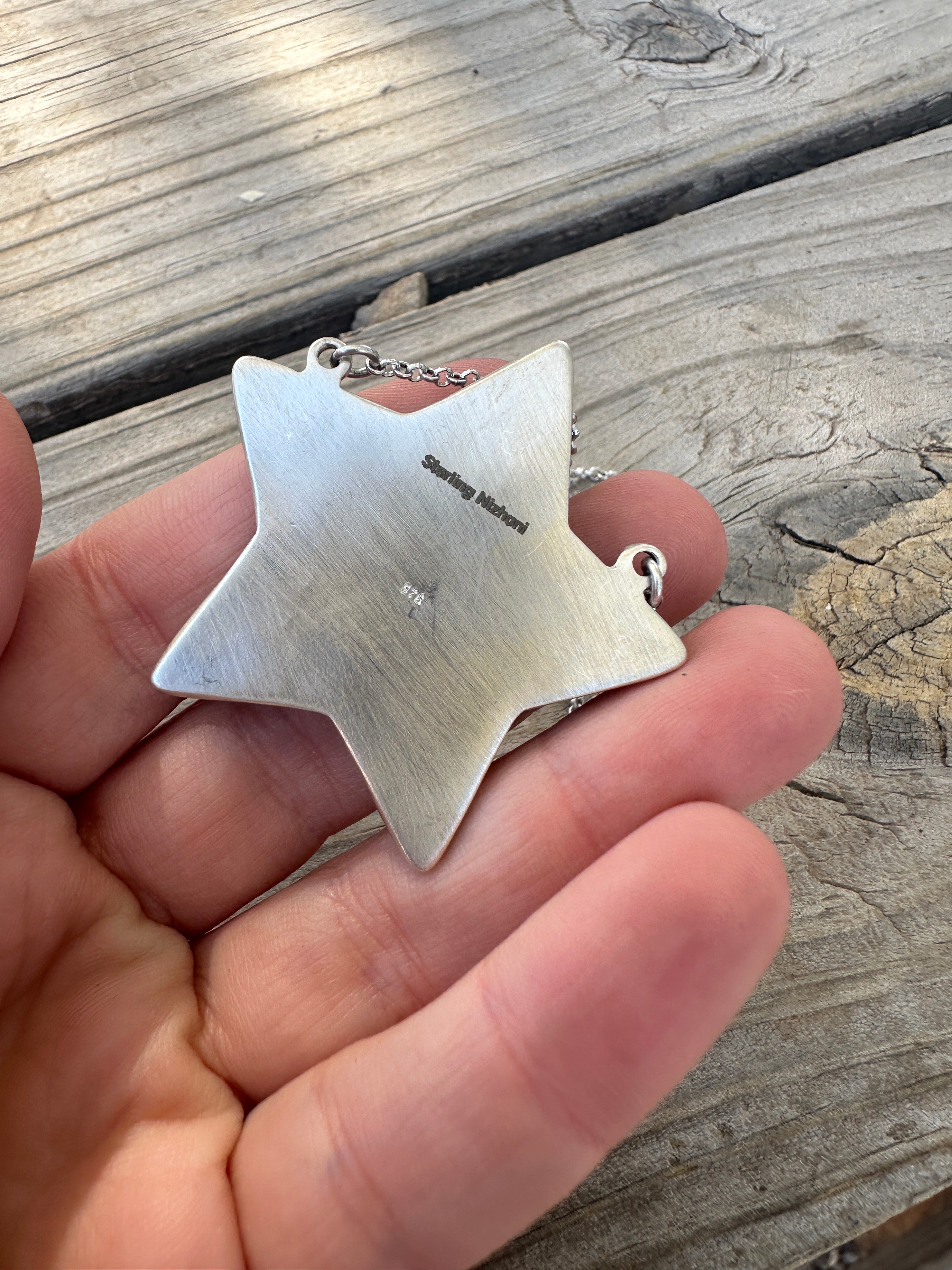 Handmade Sterling Silver & Turquoise Star Necklace