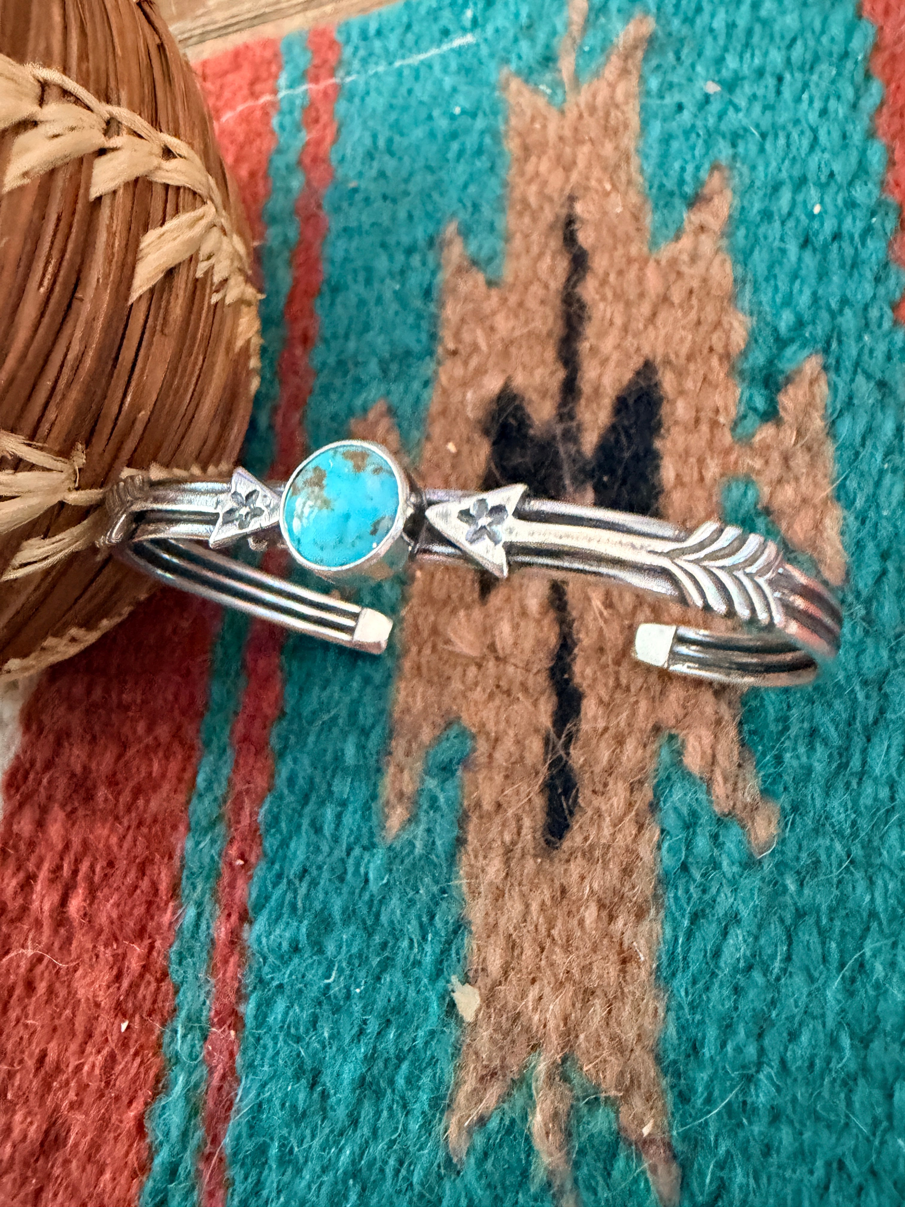 Handcrafted Sterling Silver & Turquoise Arrow Cuff Bracelet