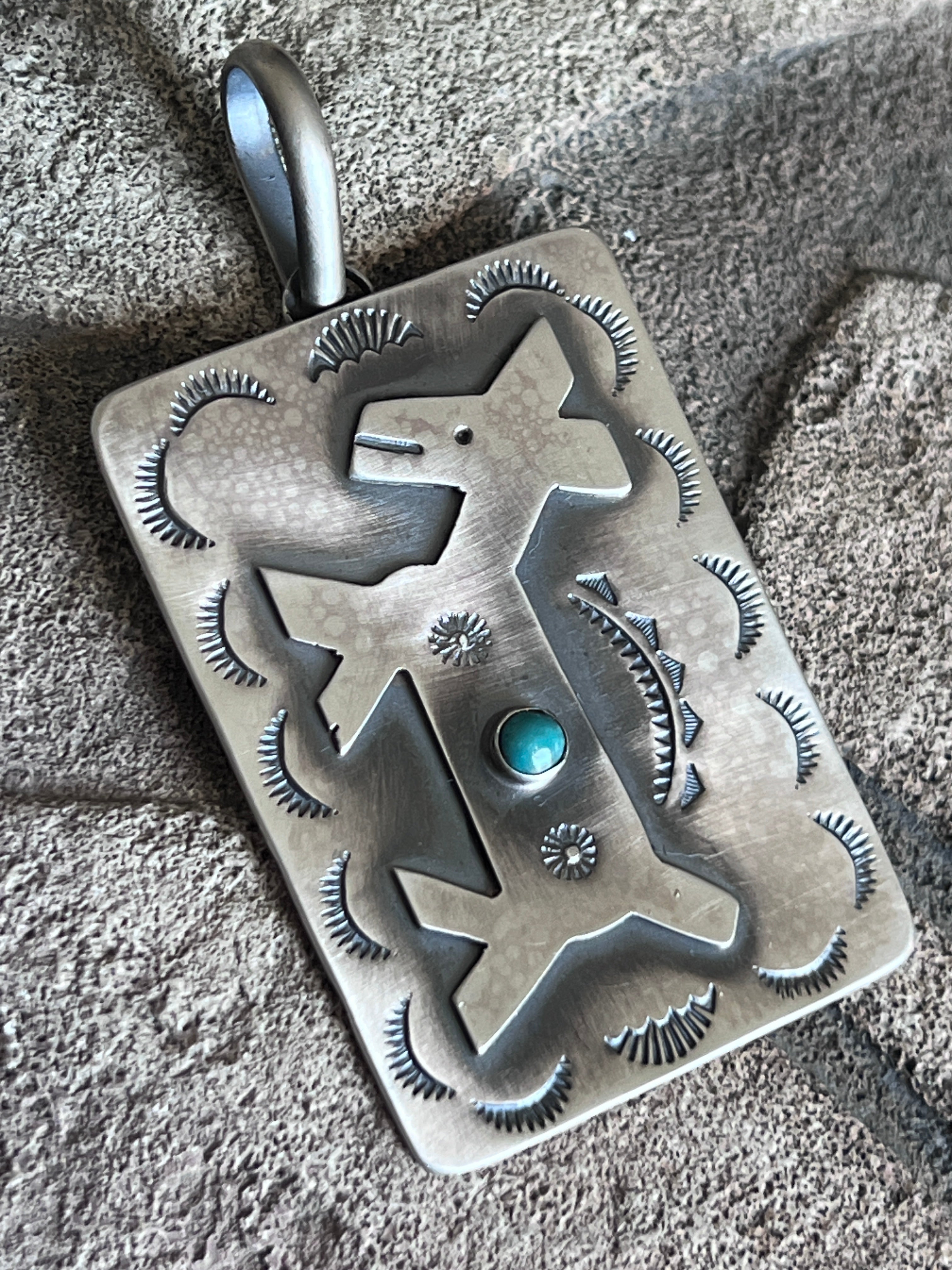 Hand Stamped Sterling Silver Fred Harvey Era Inspired Horse Tag Pendant by Kimari Somers