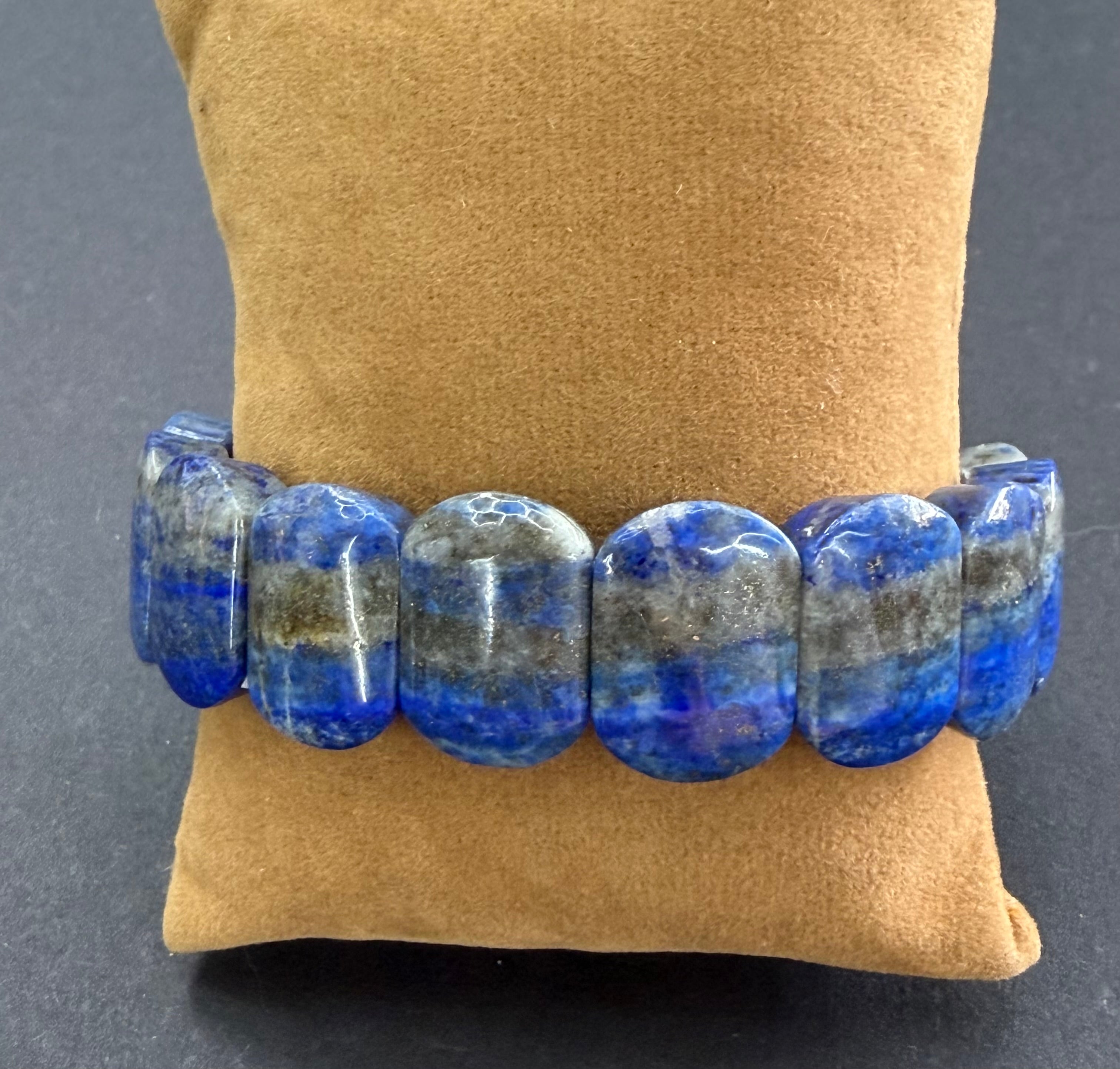 Lapis Beaded Stretch Bracelet