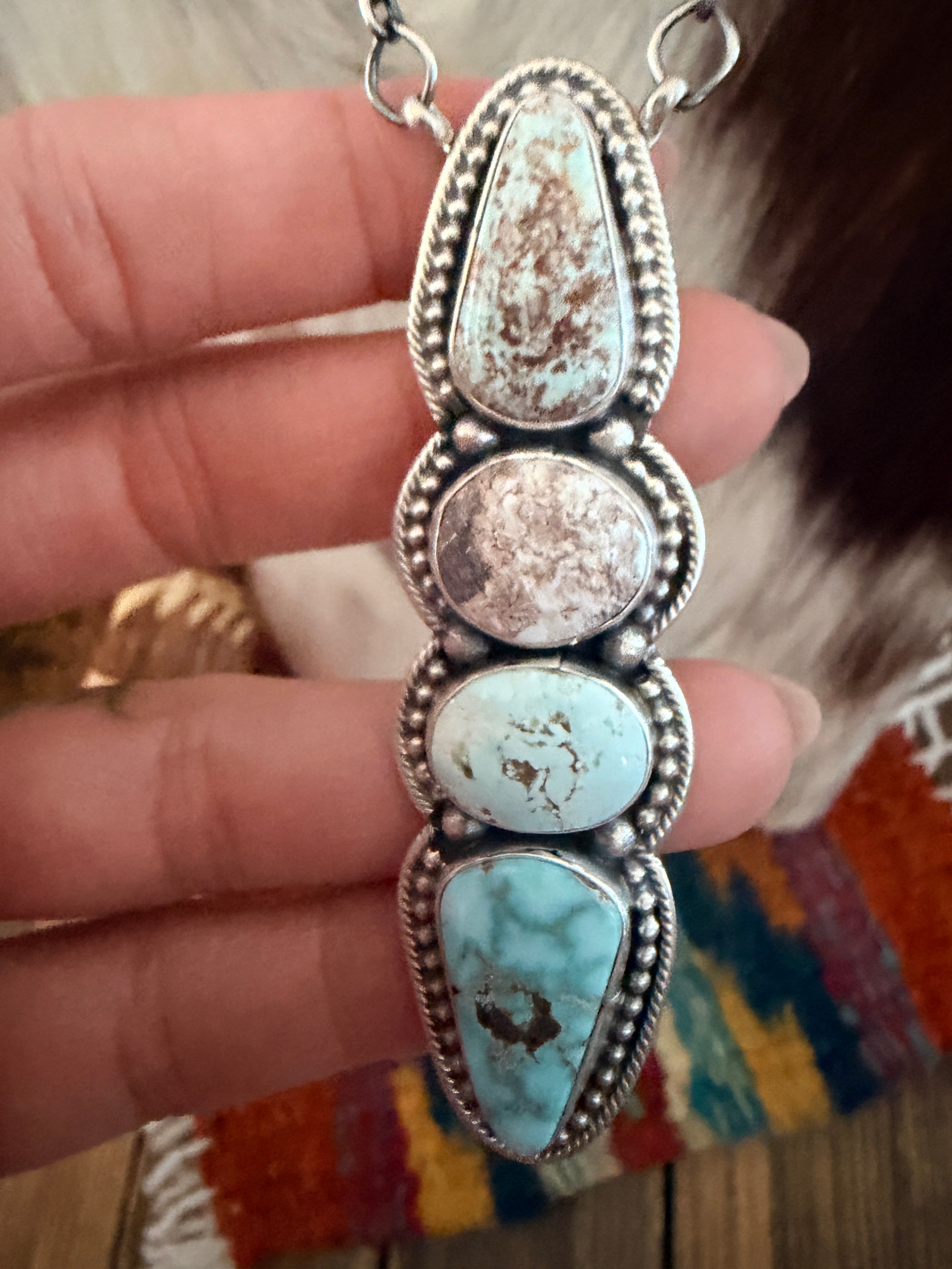 Handcrafted Dry Creek Turquoise & Sterling Silver Necklace