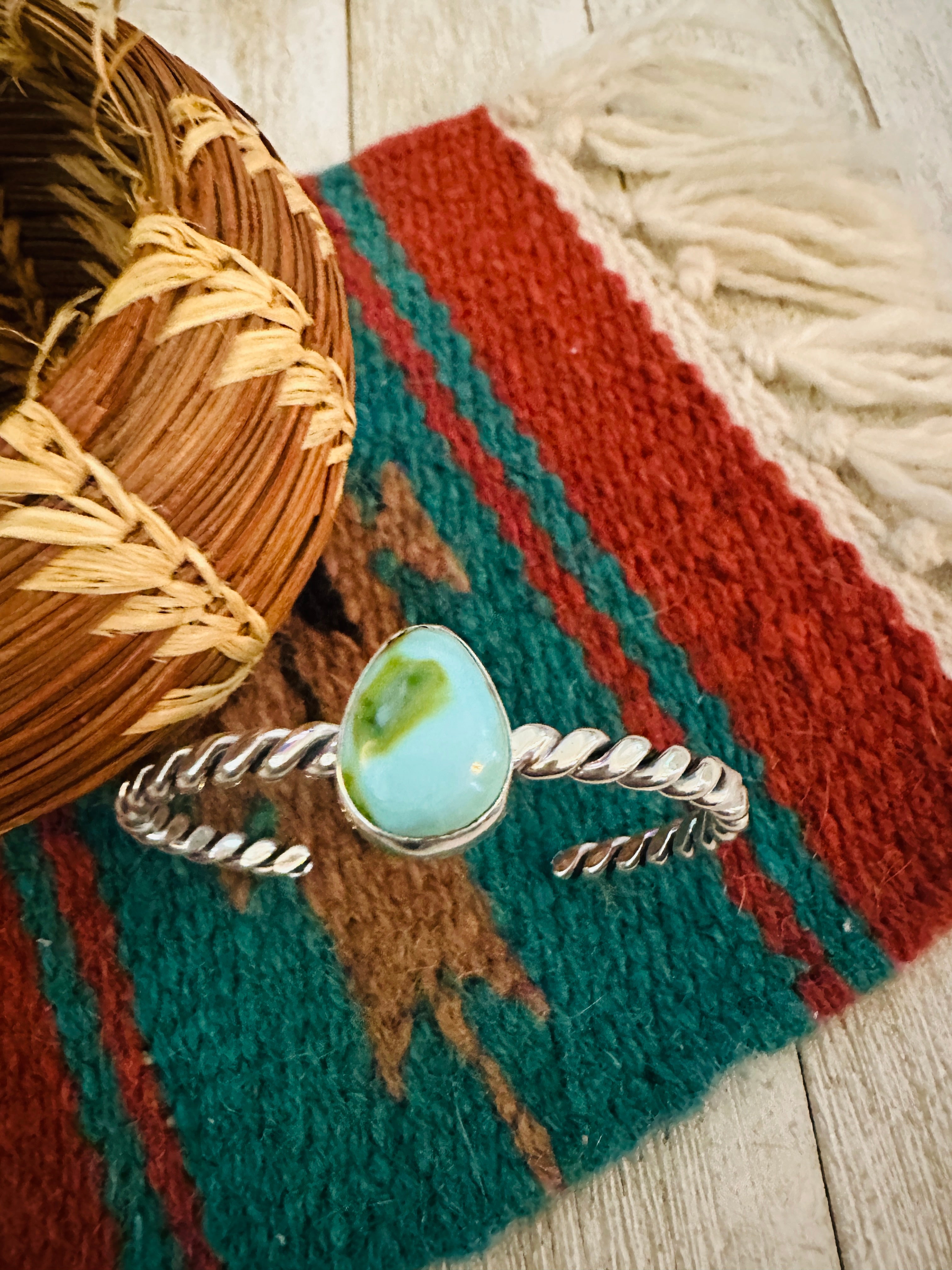 Handcrafted Sterling Silver & Sonoran Gold Turquoise Cuff Bracelet