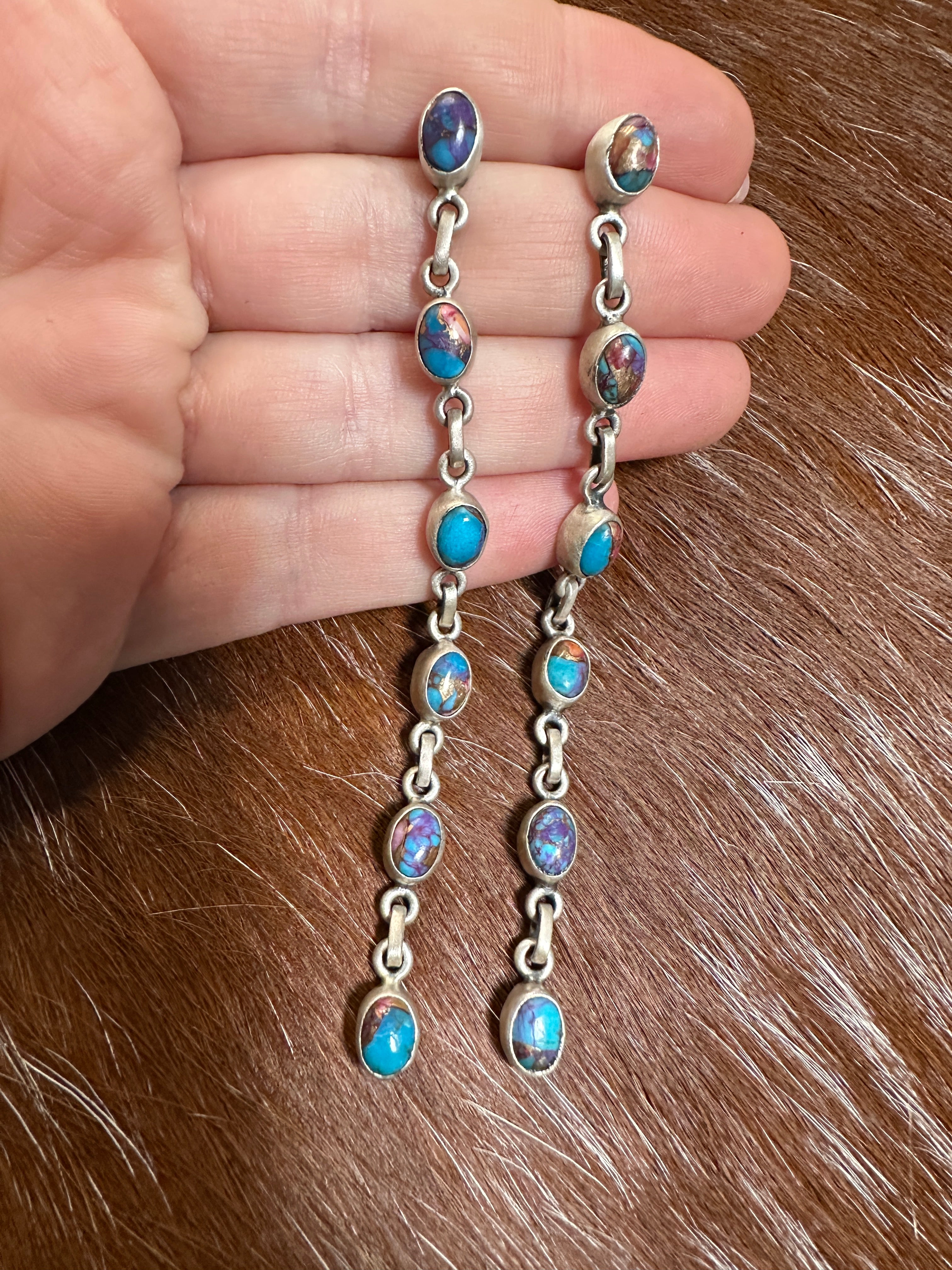 Handmade Purple Dream Mojave and Sterling Silver Handmade Dangles yes