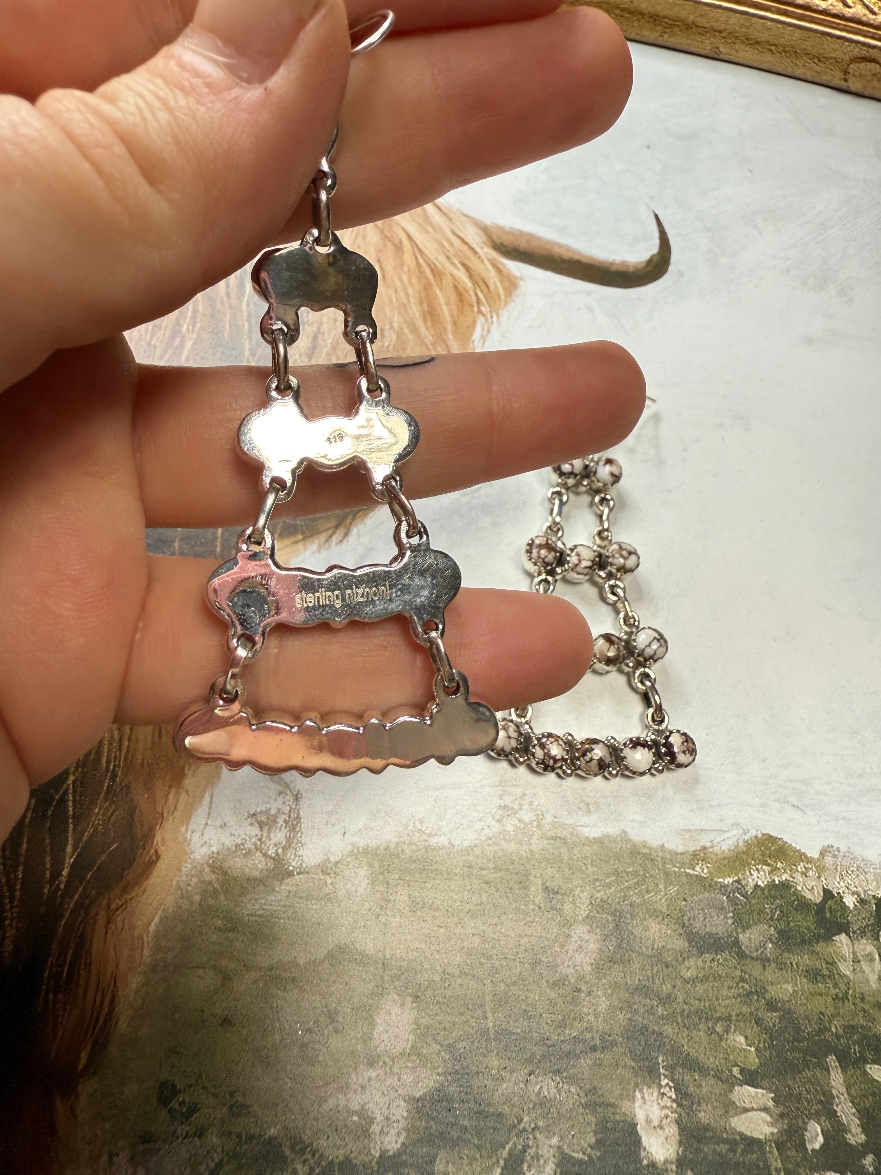 Handmade Wild Horse and Sterling Silver Handmade Dangles