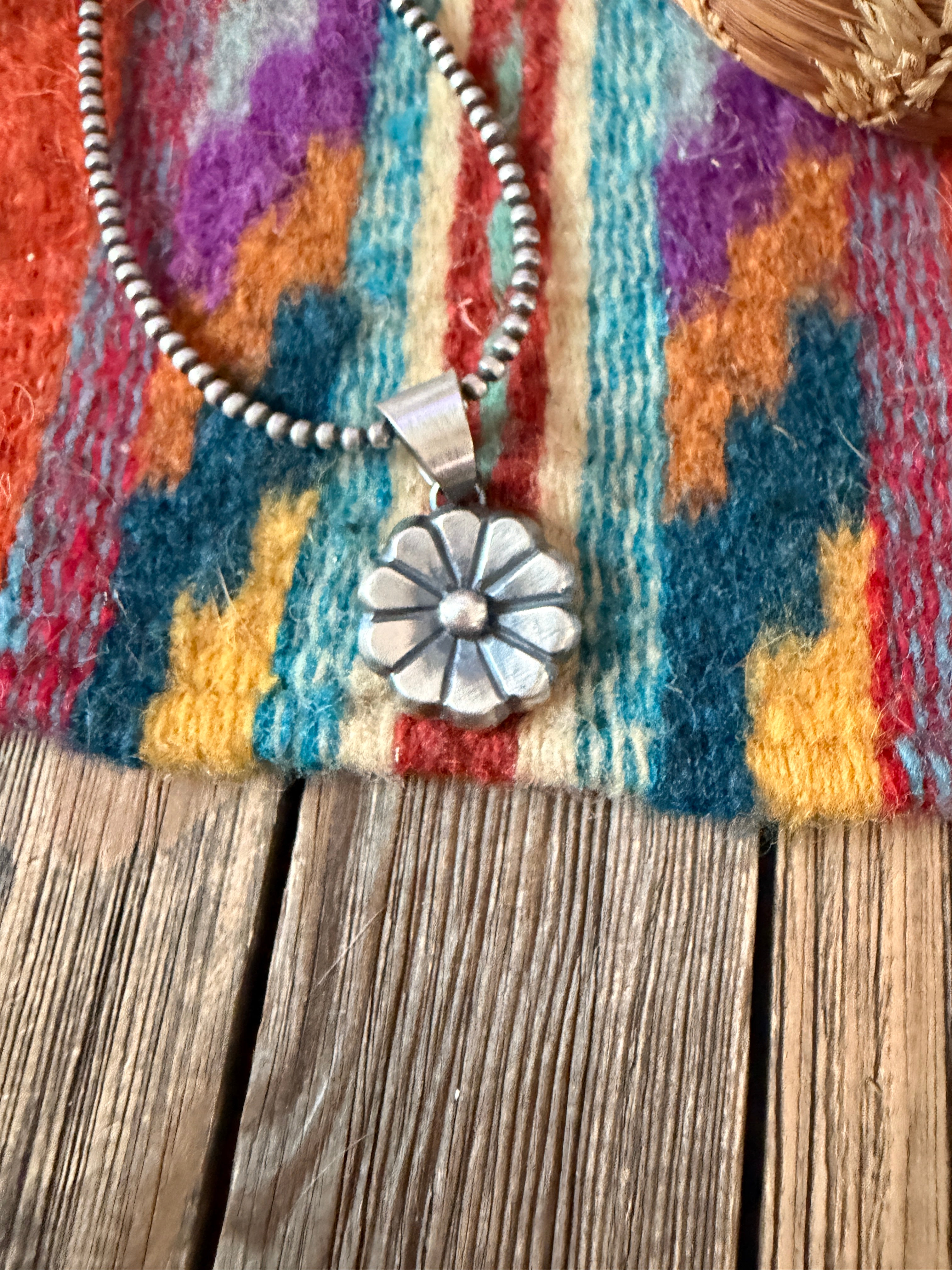 Handcrafted Sterling Silver Flower Pendant by Chimney Butte